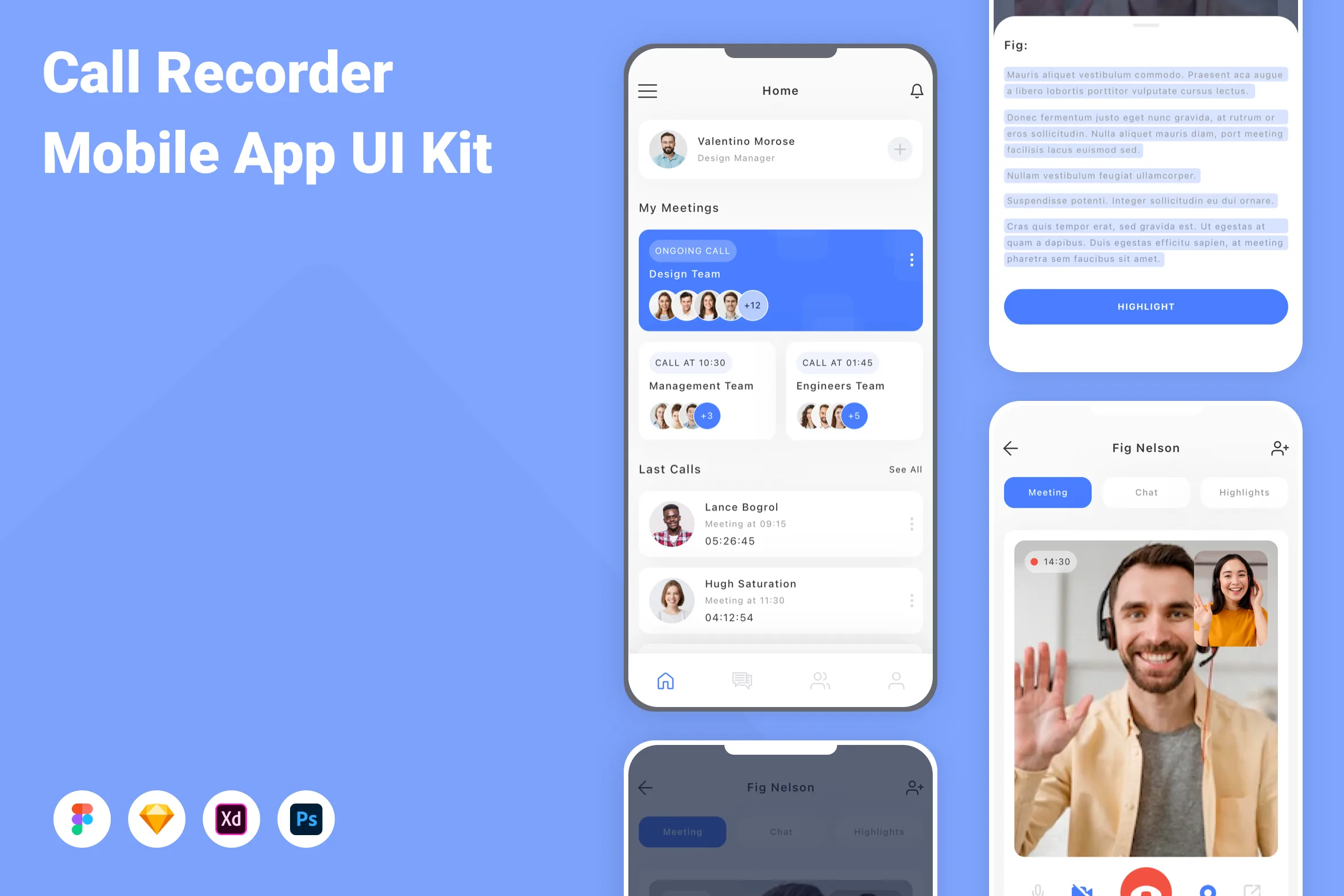 Call Recorder Mobile App UI Kit