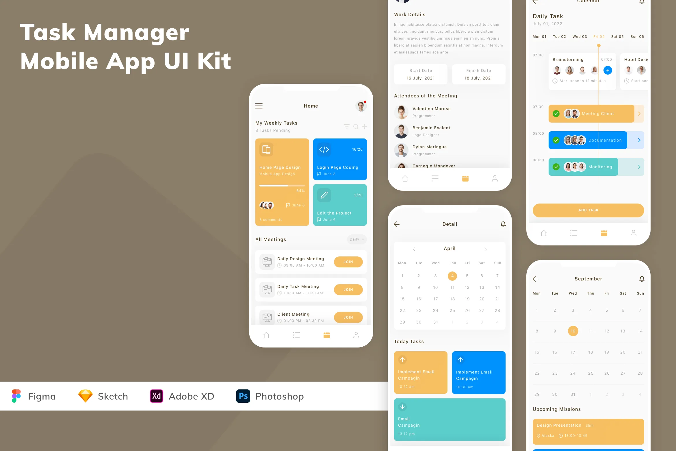 Task Manager Mobile App UI Kit