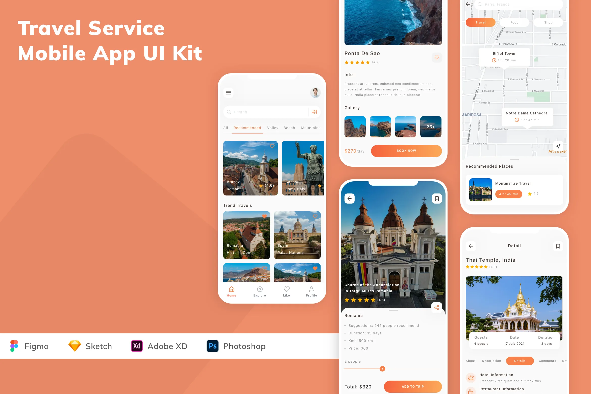 Travel Service Mobile App UI Kit