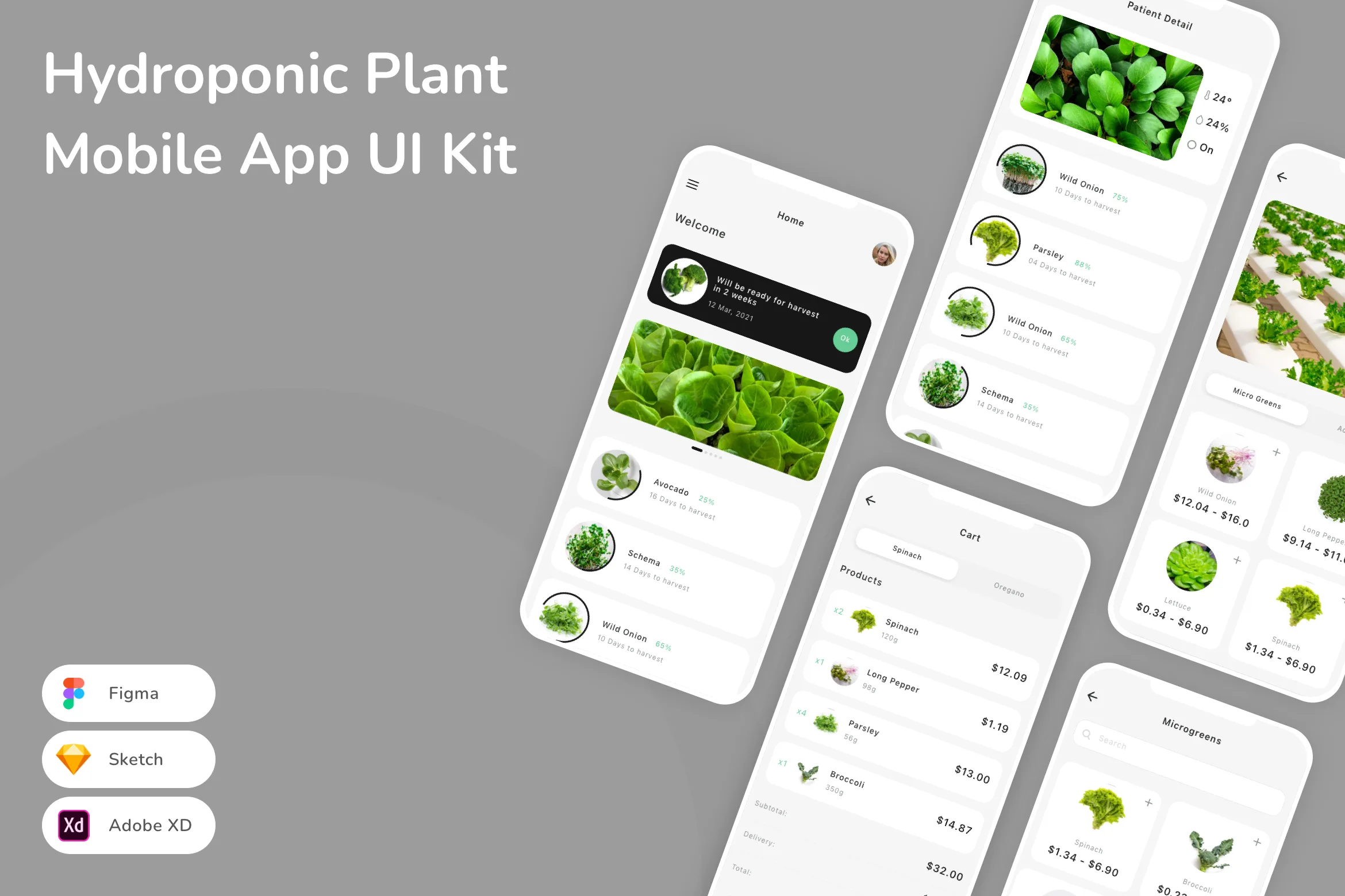 Hydroponic Plant Mobile App UI Kit