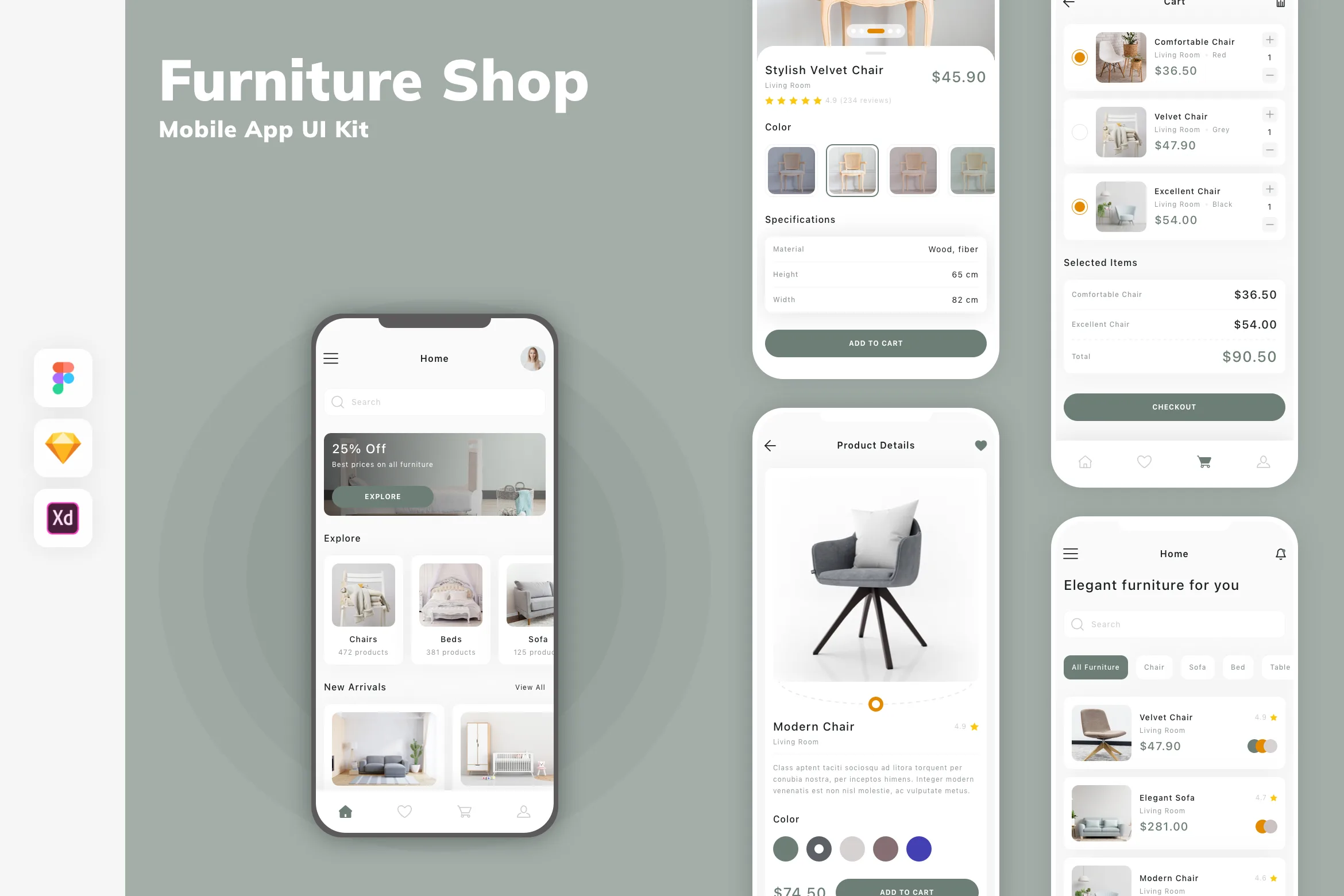 Furniture Shop Mobile App UI Kit