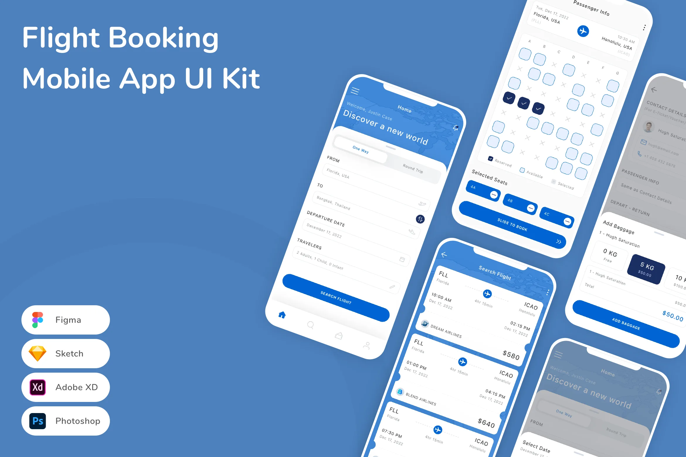 Flight Booking Mobile App UI Kit