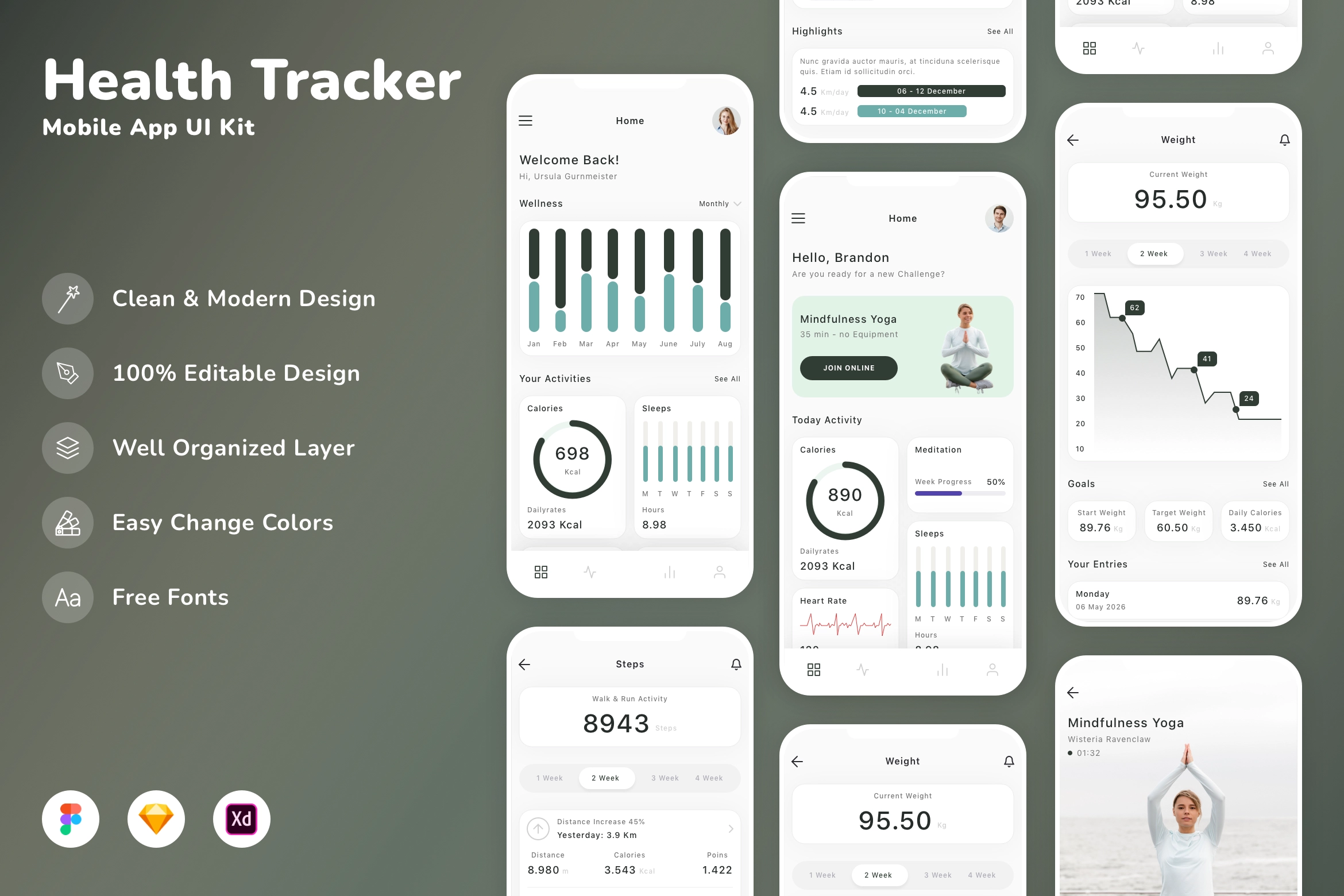 Health Tracker Mobile App UI Kit