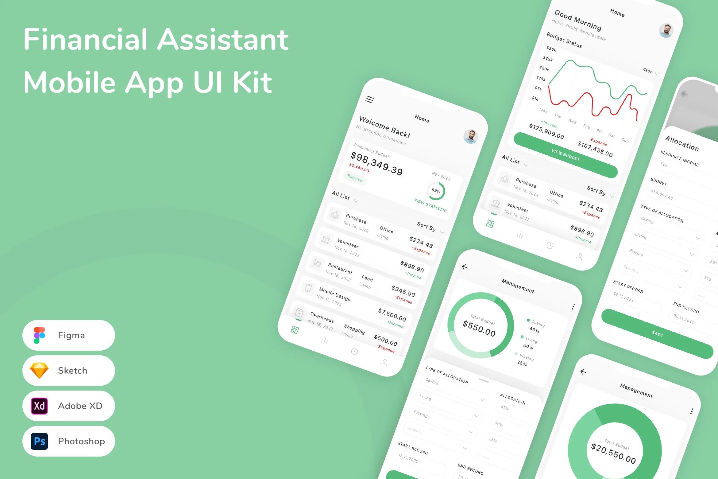 Financial Assistant Mobile App UI Kit