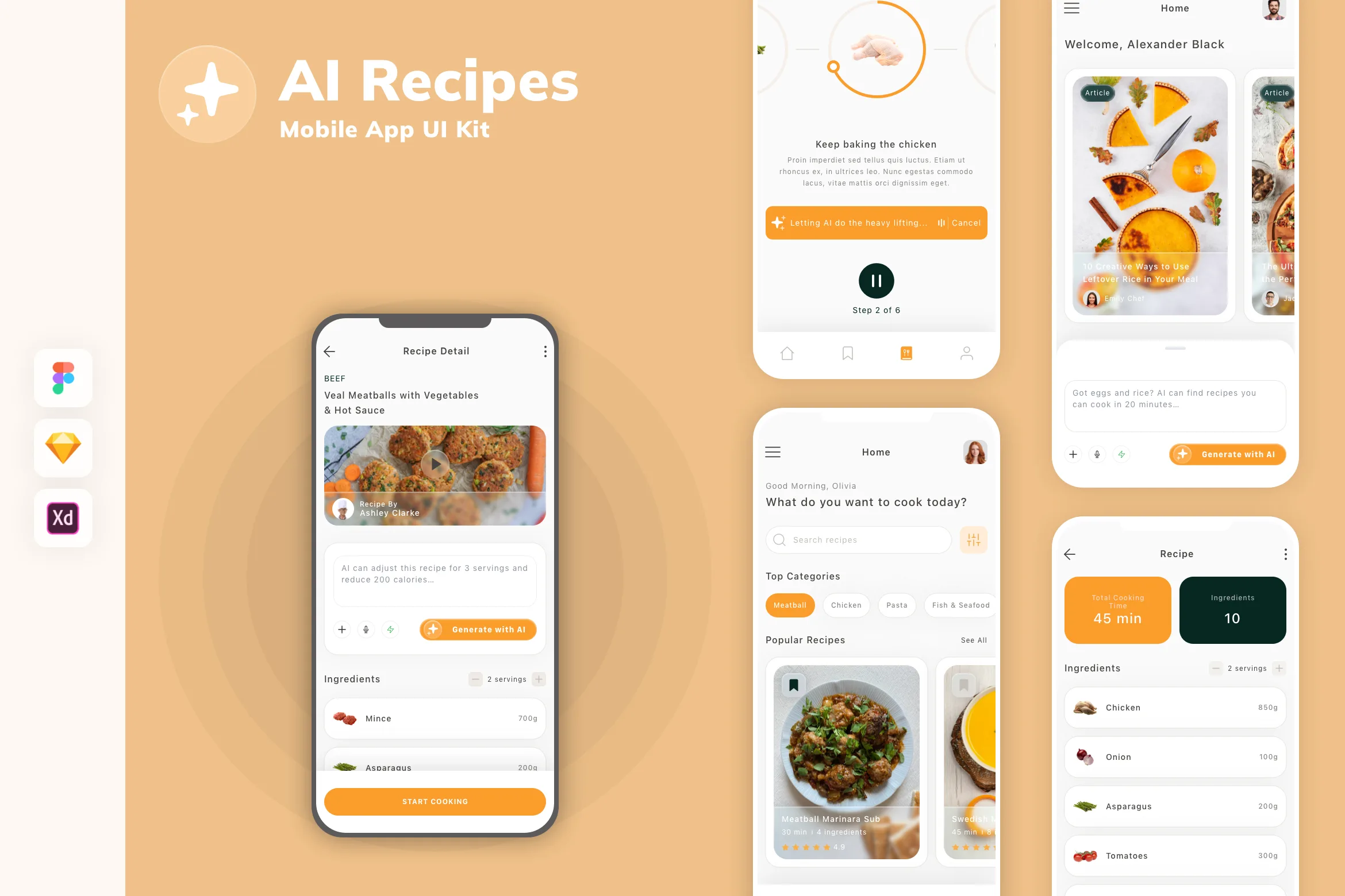 AI Recipes Mobile App UI Kit