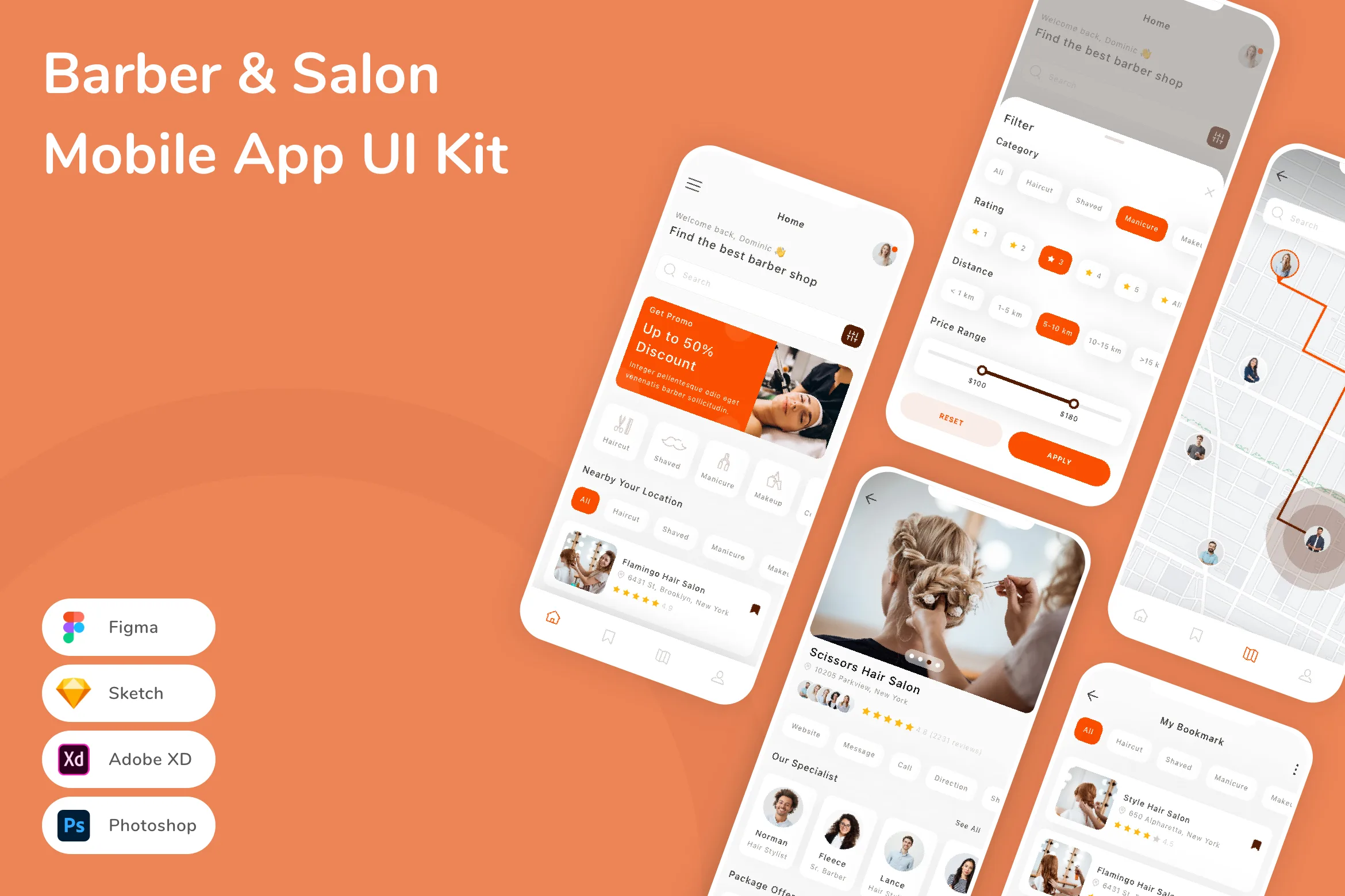 Barber & Salon Mobile App UI Kit