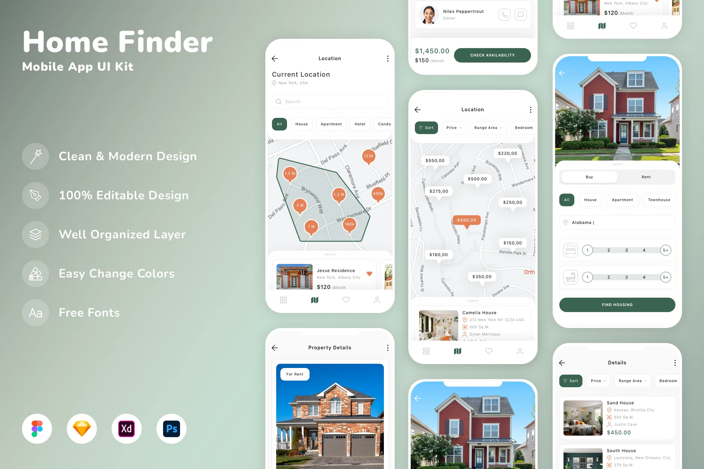 Home Finder Mobile App UI Kit