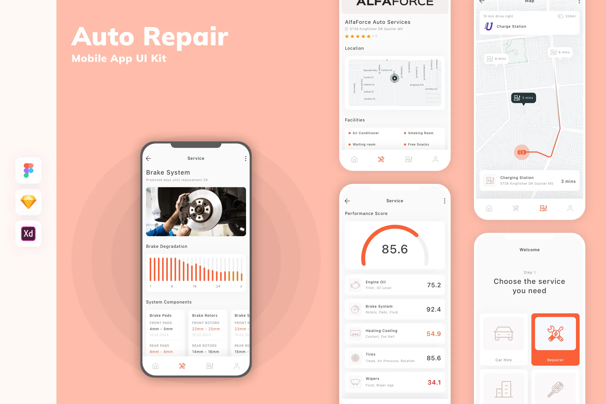 Auto Repair Mobile App UI Kit