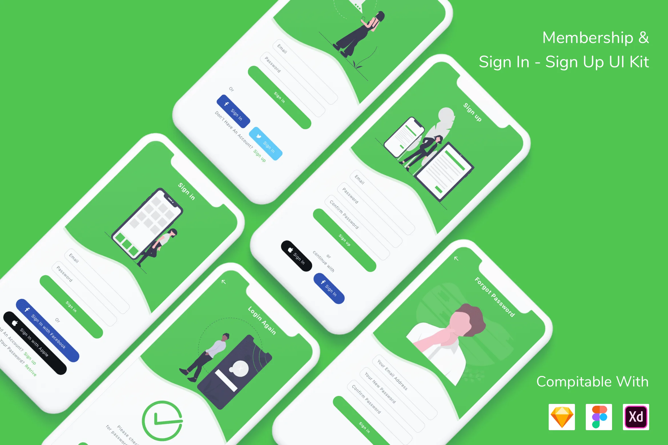 Membership & Sign In - Sign Up UI Kit for Figma, Sketch & XD | UIworkshop
