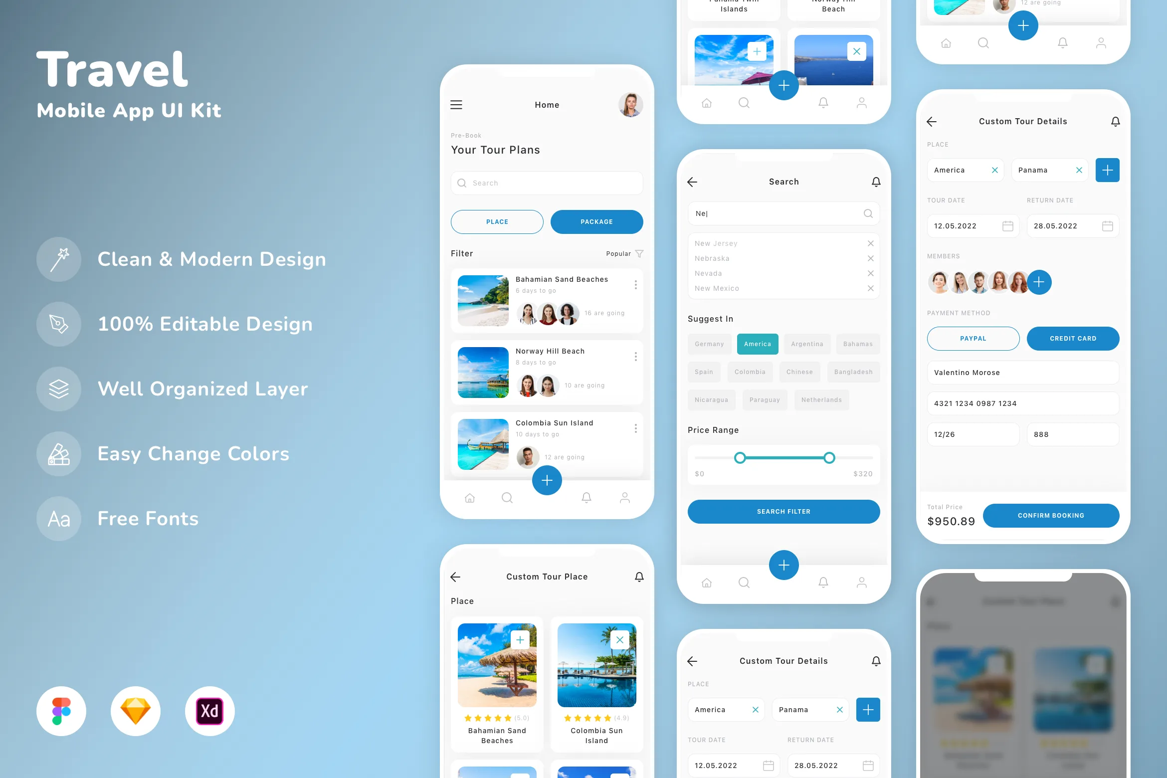 Travel Mobile App UI Kit