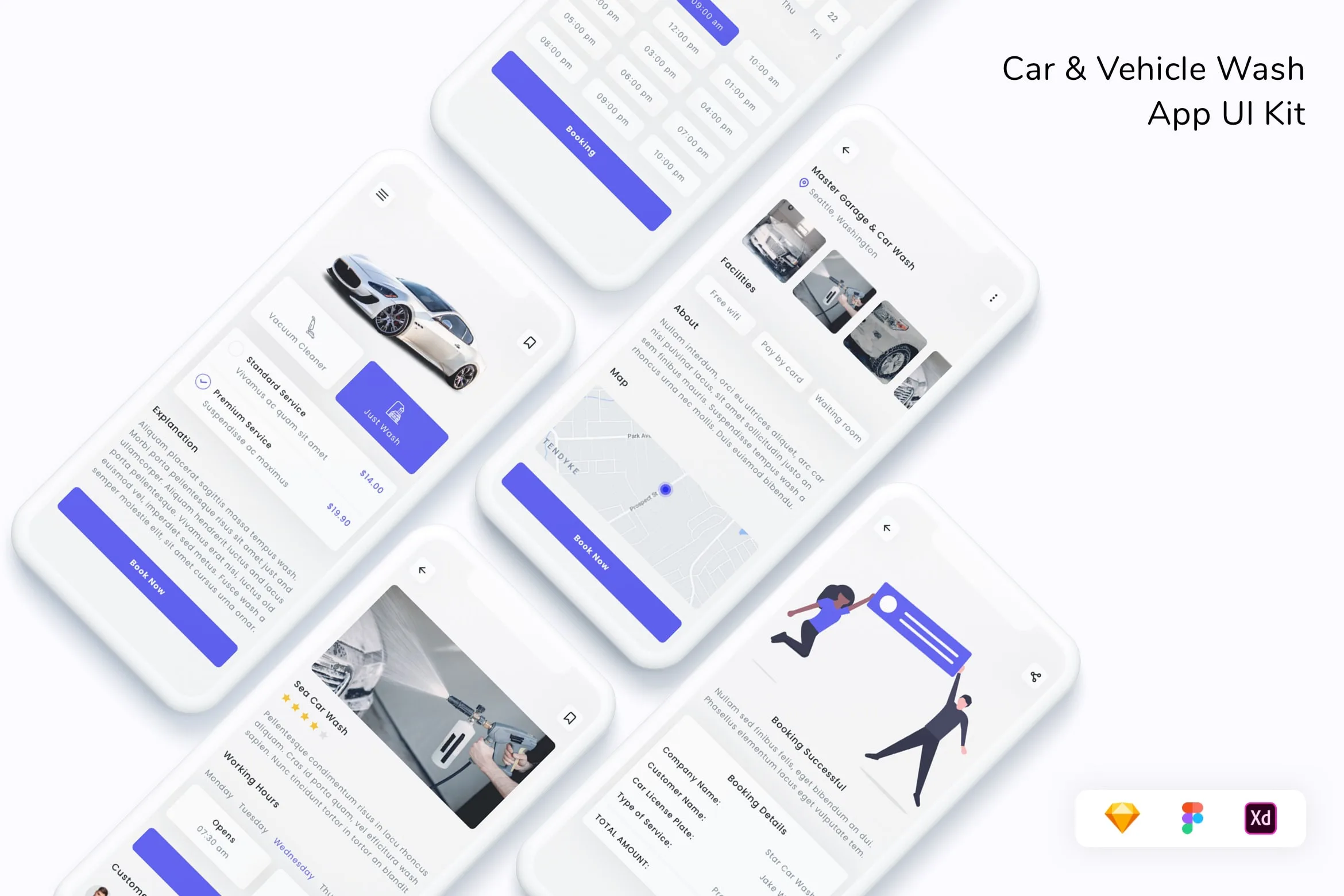 Car & Vehicle Wash App UI Kit
