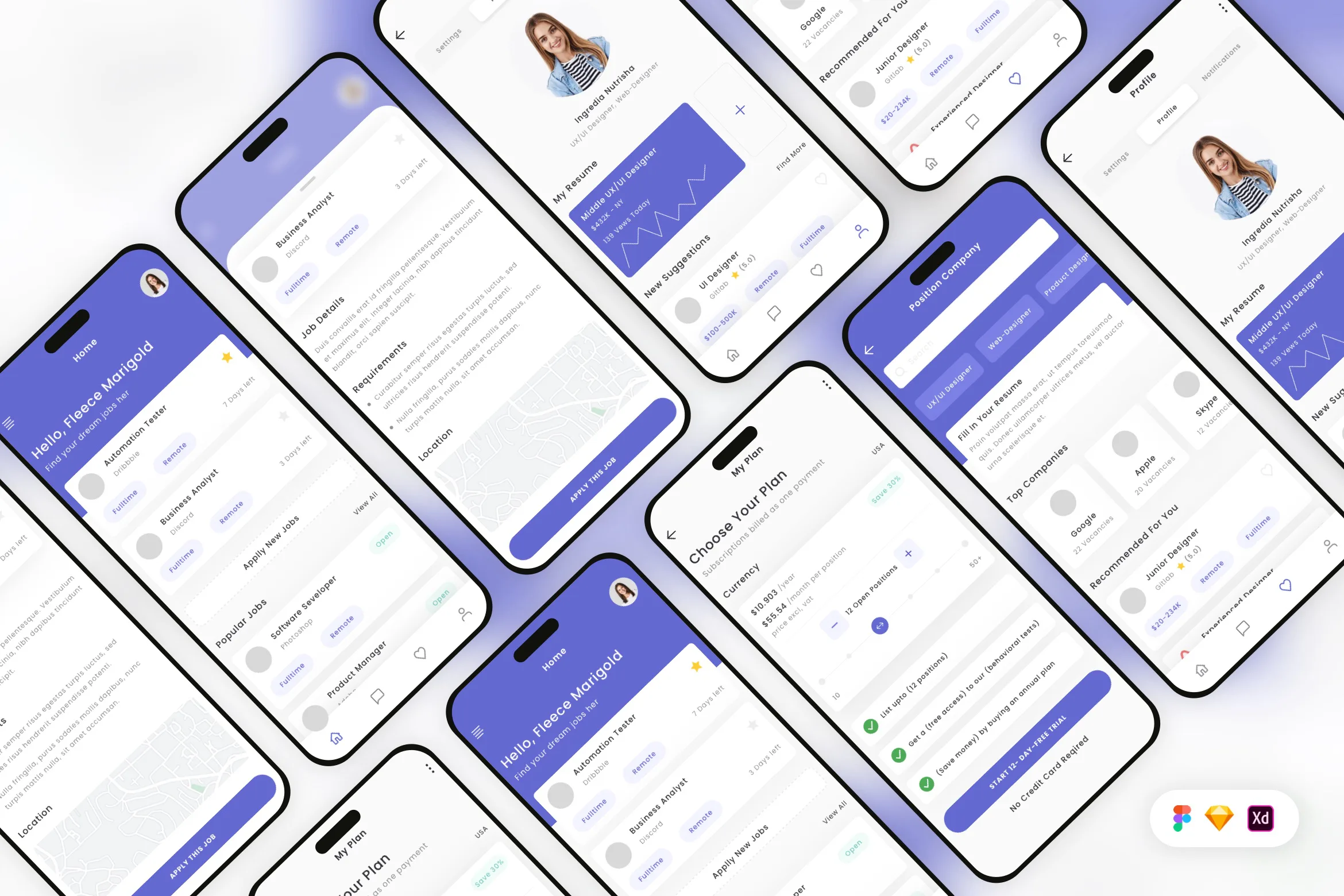Hiring Platform Mobile App UI Kit