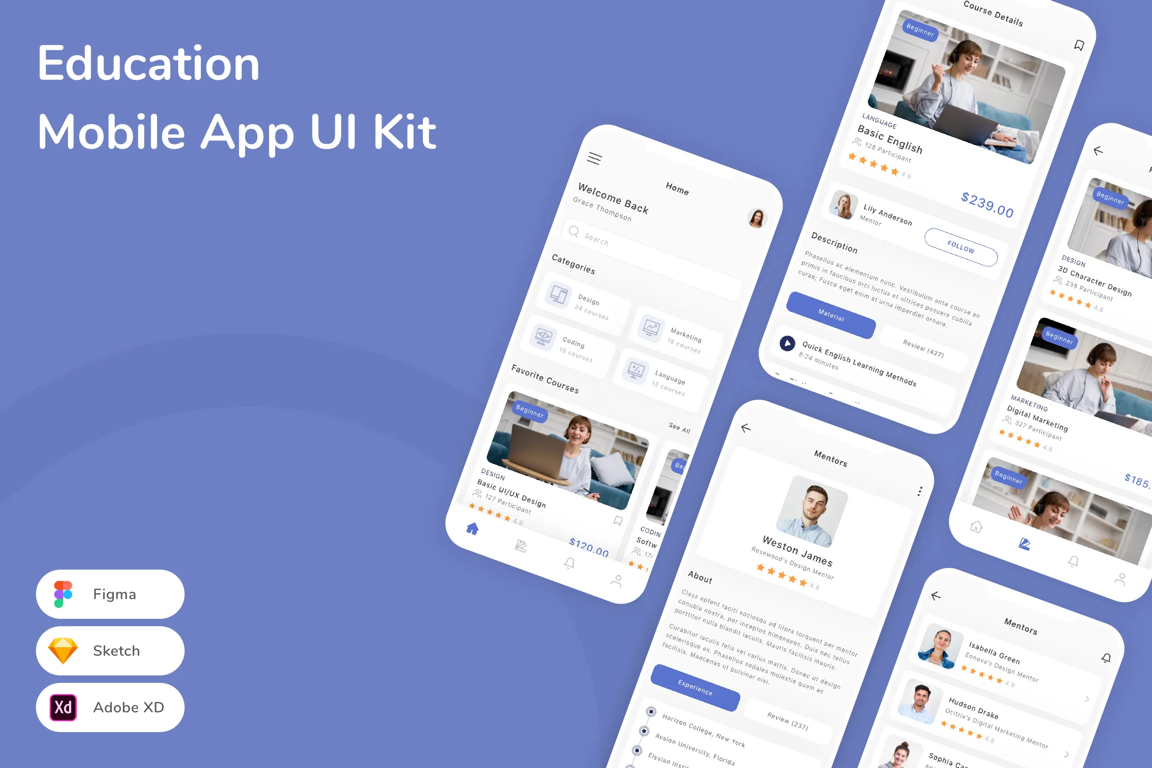 Education Mobile App UI Kit
