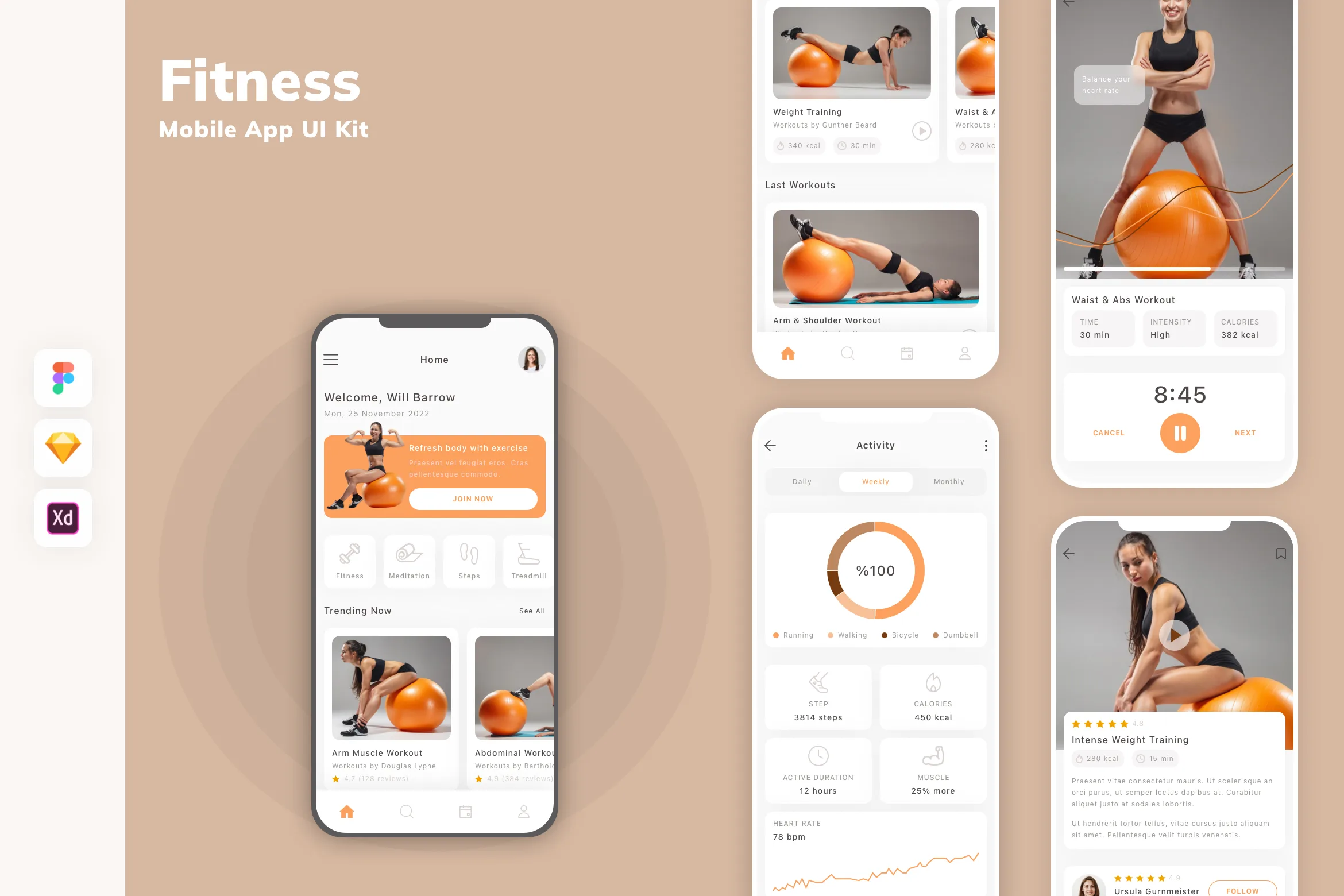 Fitness Mobile App UI Kit