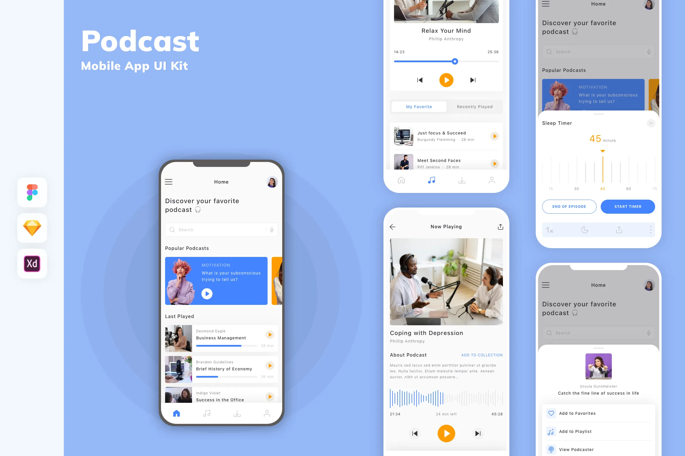 Podcast Mobile App UI Kit