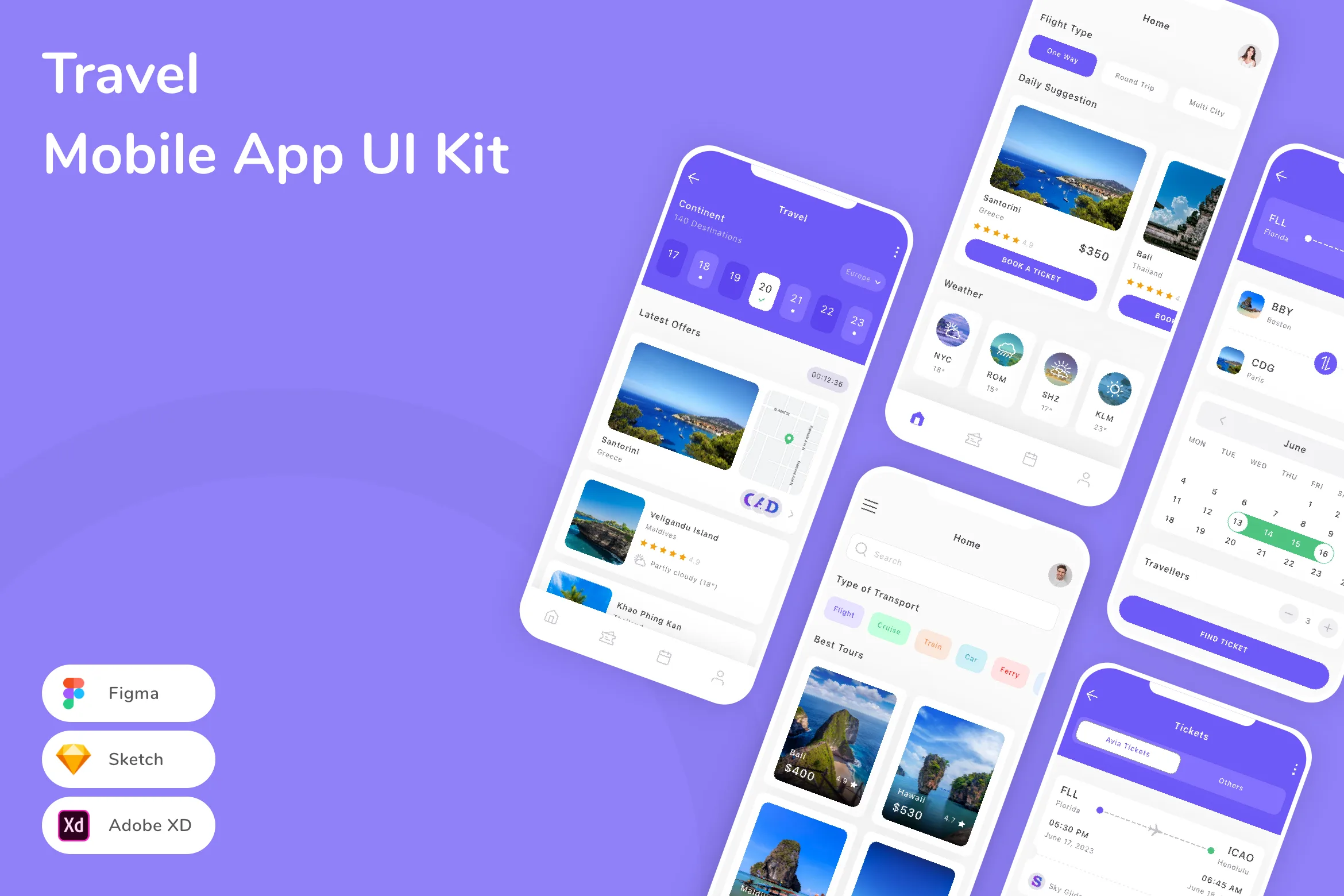 Travel Mobile App UI Kit