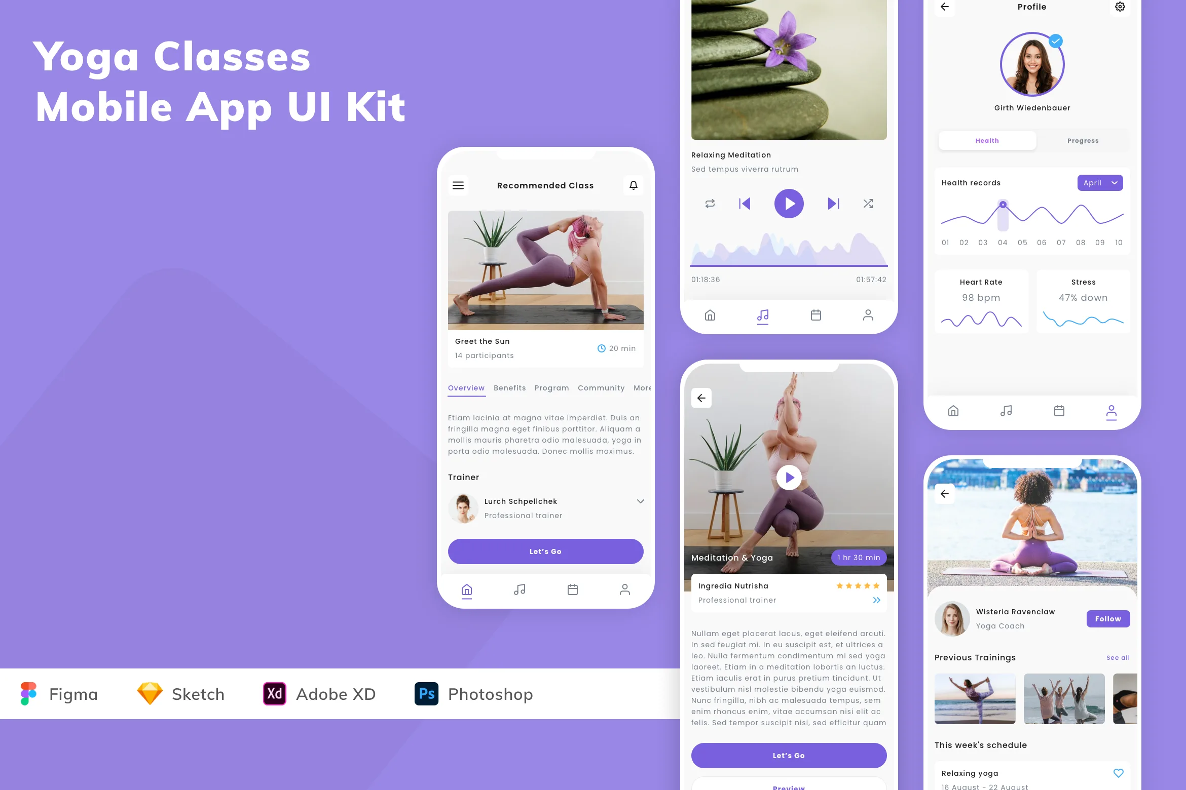 Yoga Classes Mobile App UI Kit