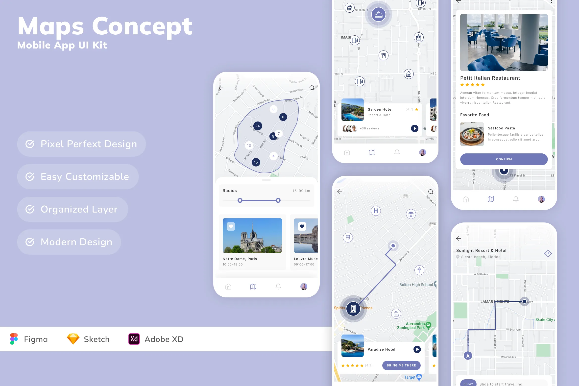 Maps Concept Mobile App UI Kit