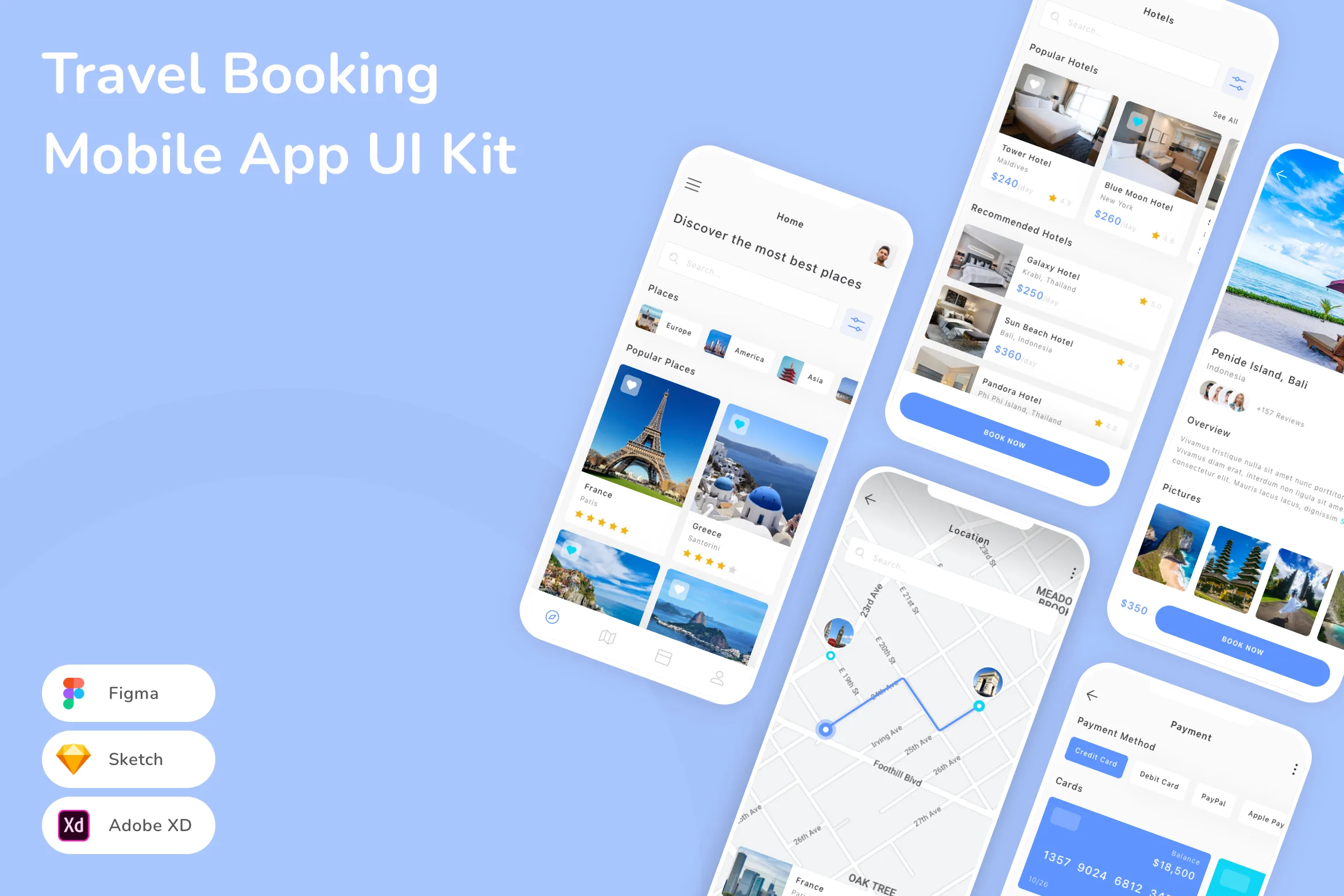 Travel Booking Mobile App UI Kit