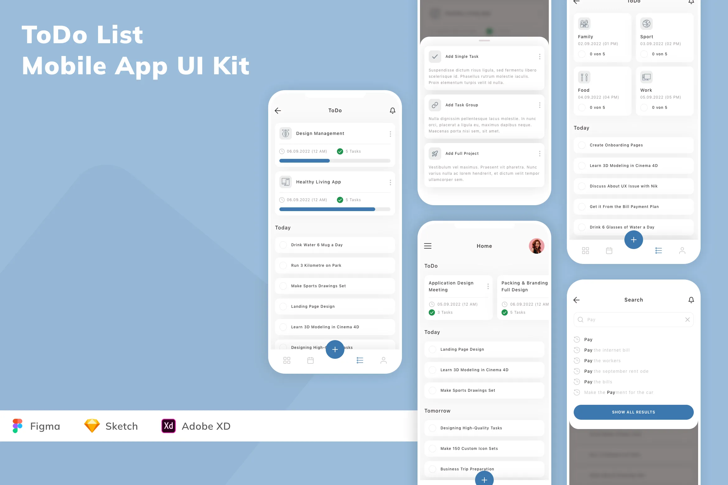 ToDo List Mobile App UI Kit