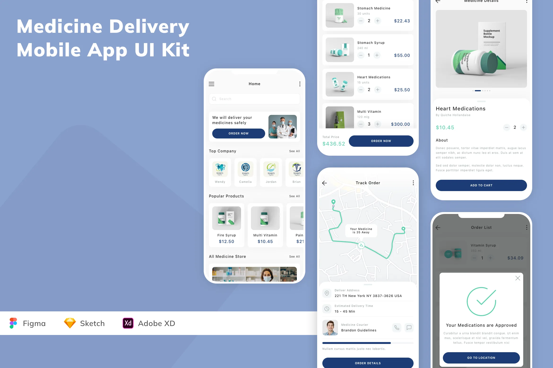 Medicine Delivery Mobile App UI Kit