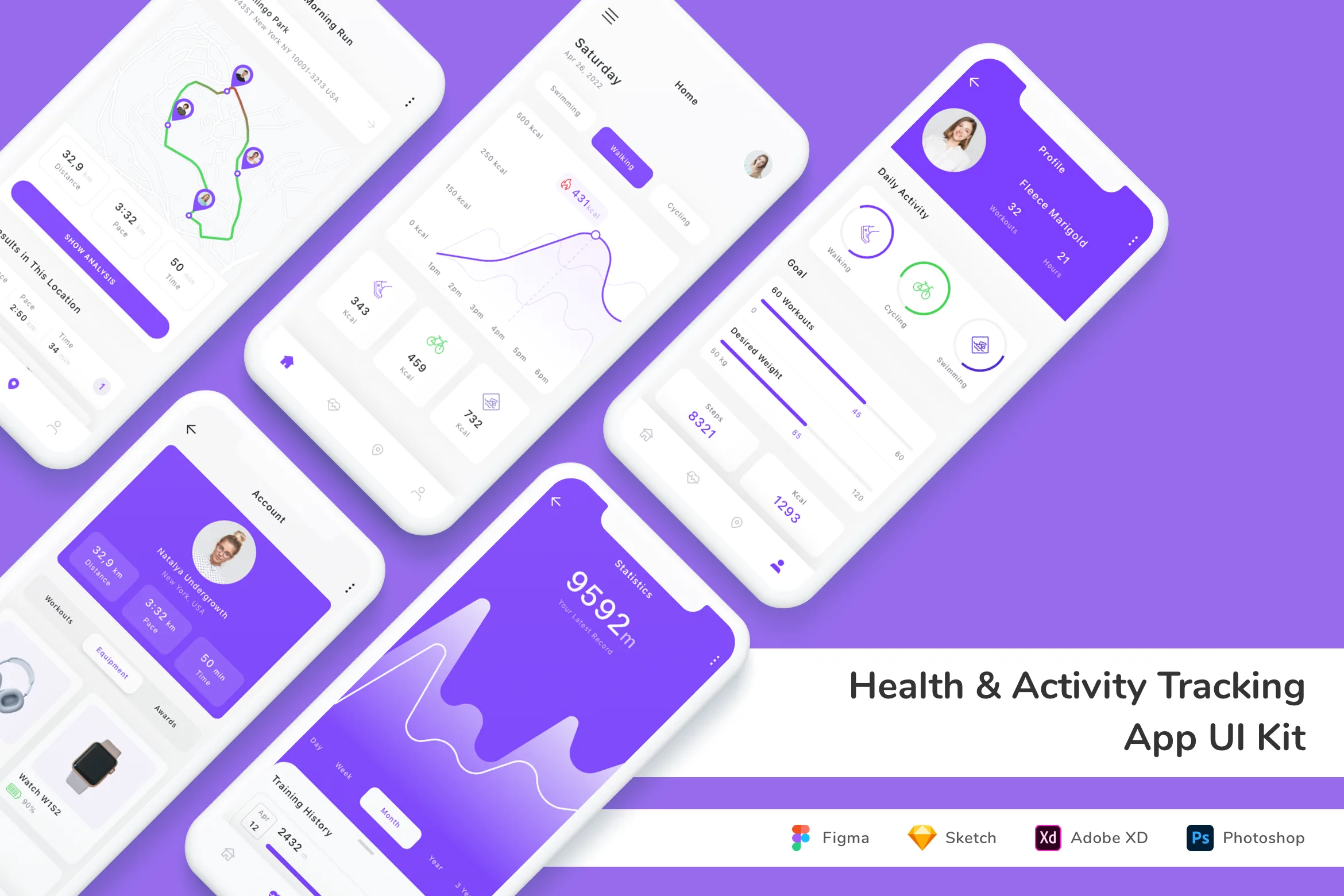 Health & Activity Tracking App UI Kit