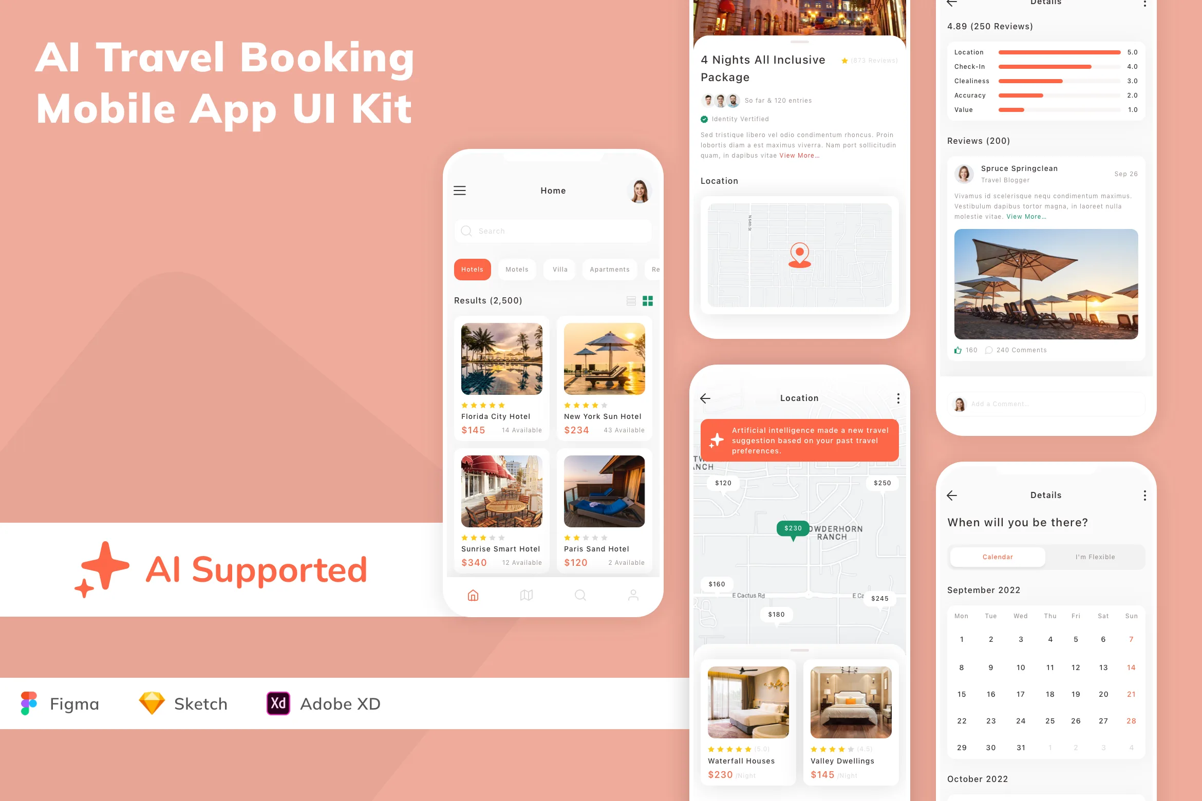 AI Travel Booking Mobile App UI Kit
