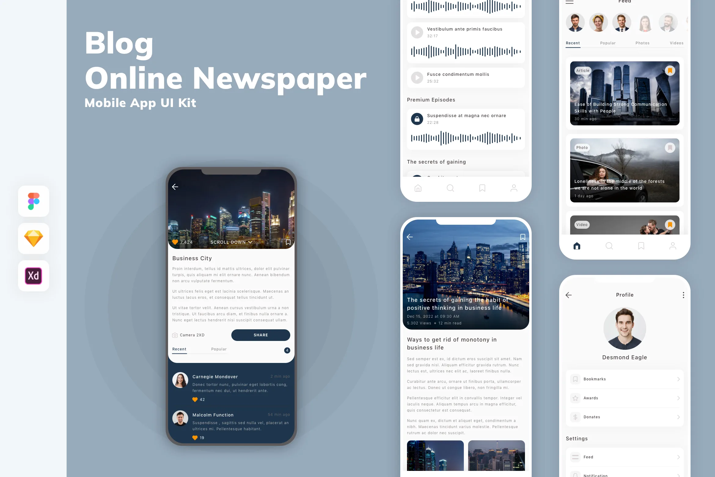 Blog & Online Newspaper Mobile App UI Kit