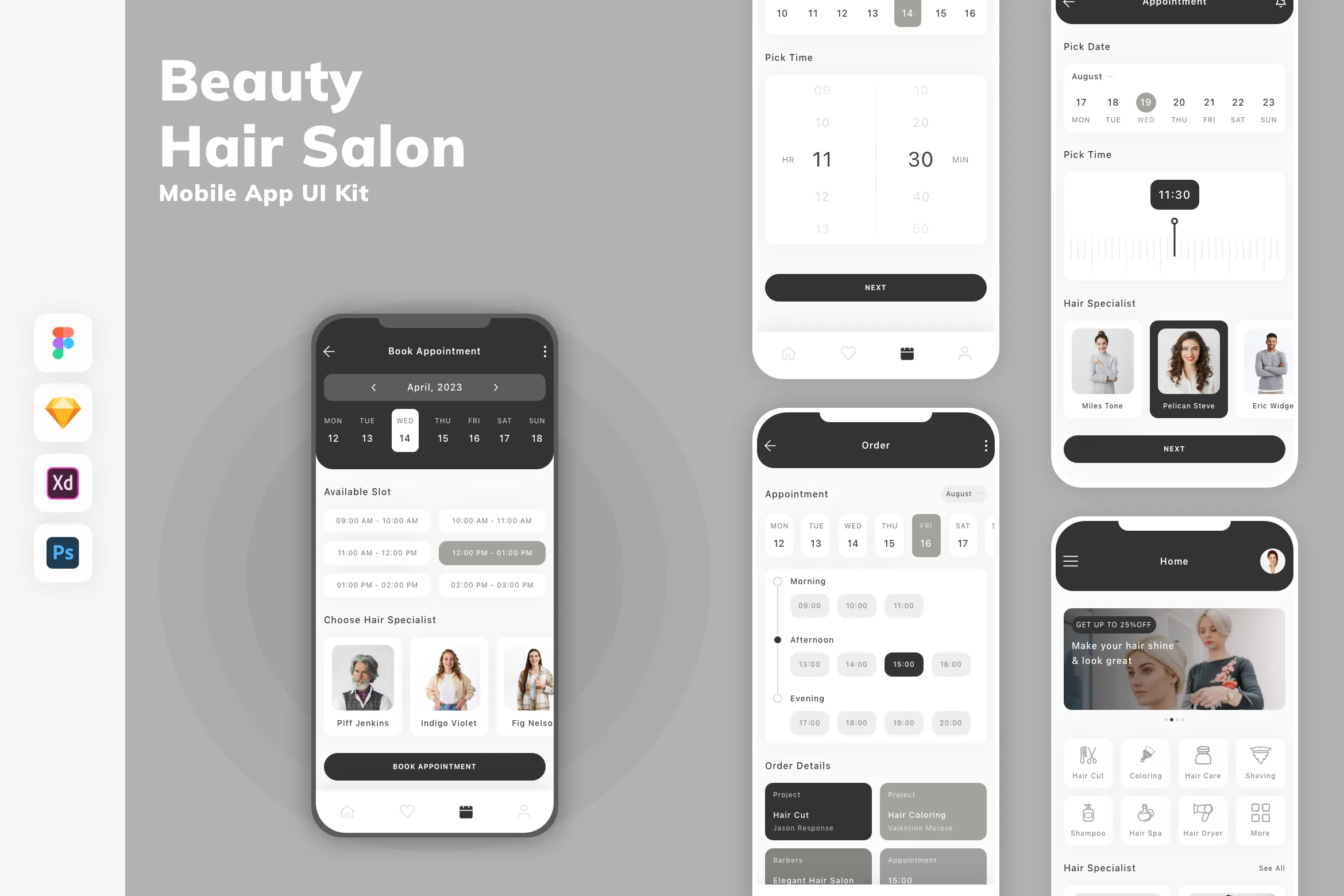 Beauty & Hair Salon Mobile App UI Kit