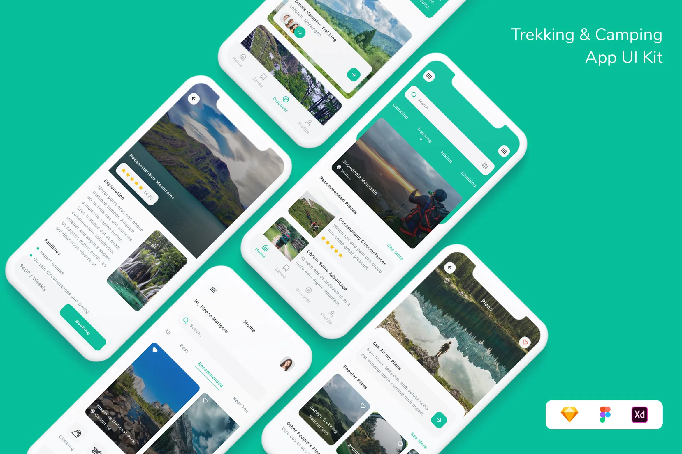 Trekking & Camping App UI Kit