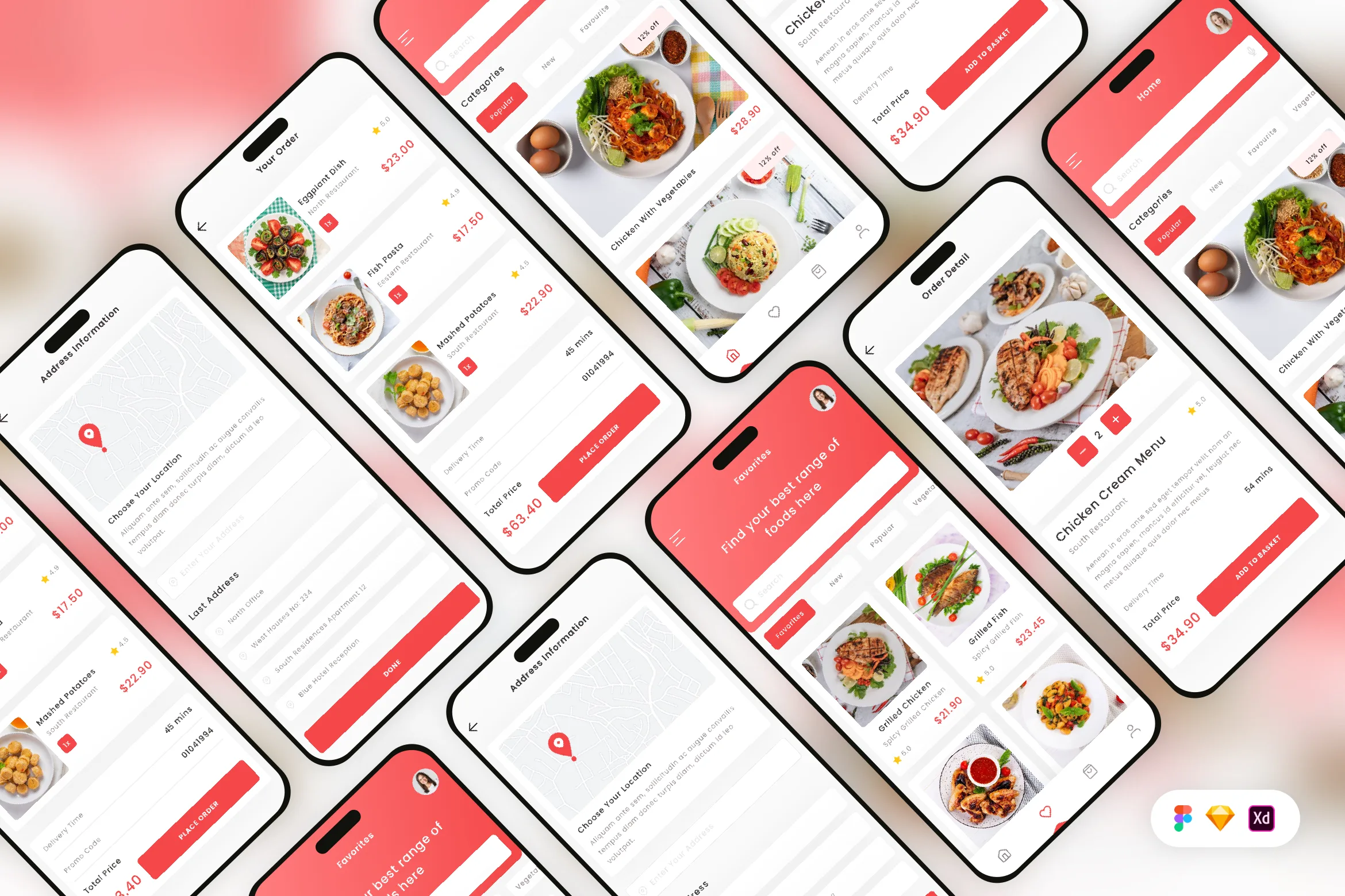 Food Service Delivery Mobile App UI Kit