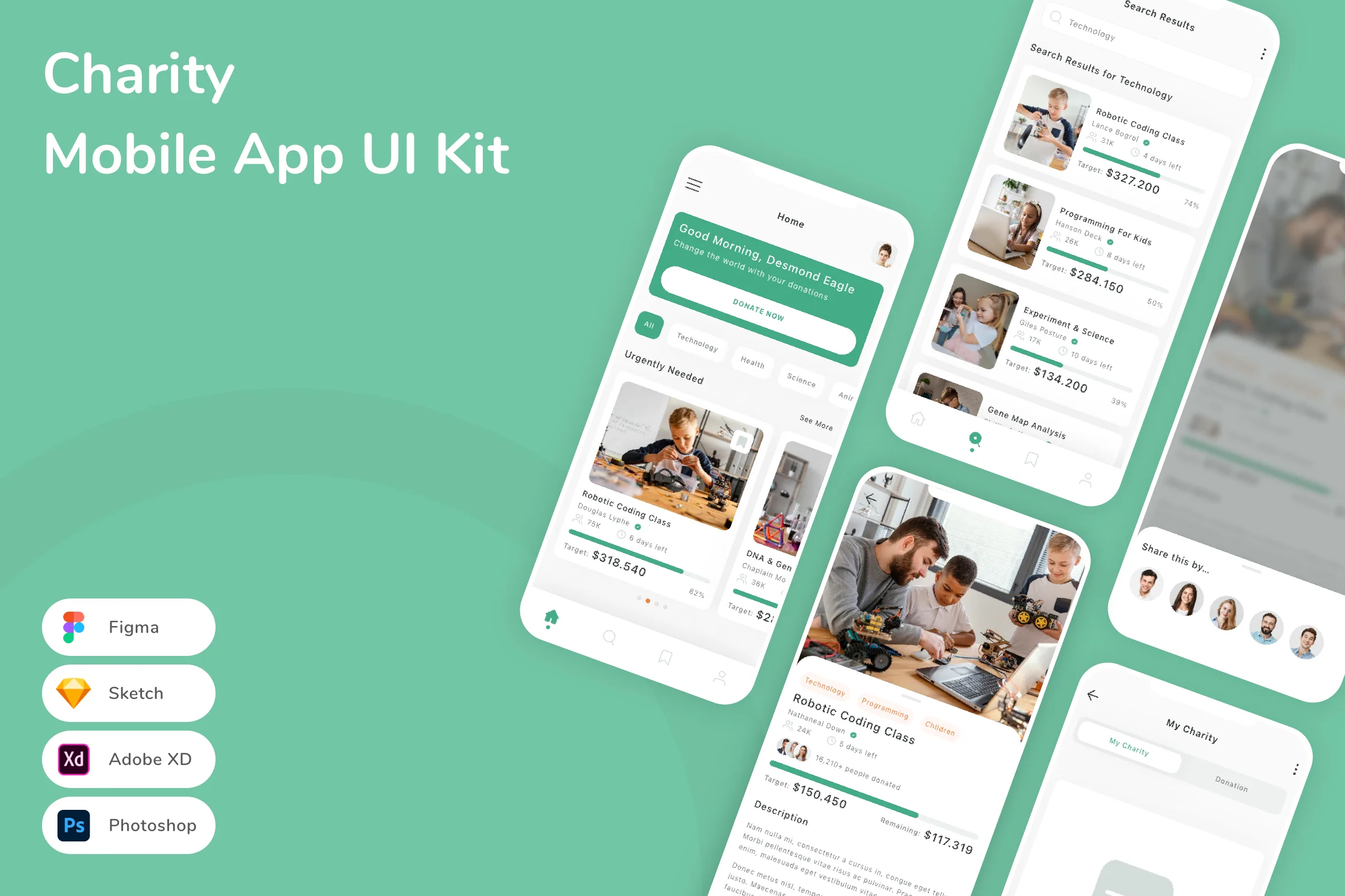 Charity Mobile App UI Kit