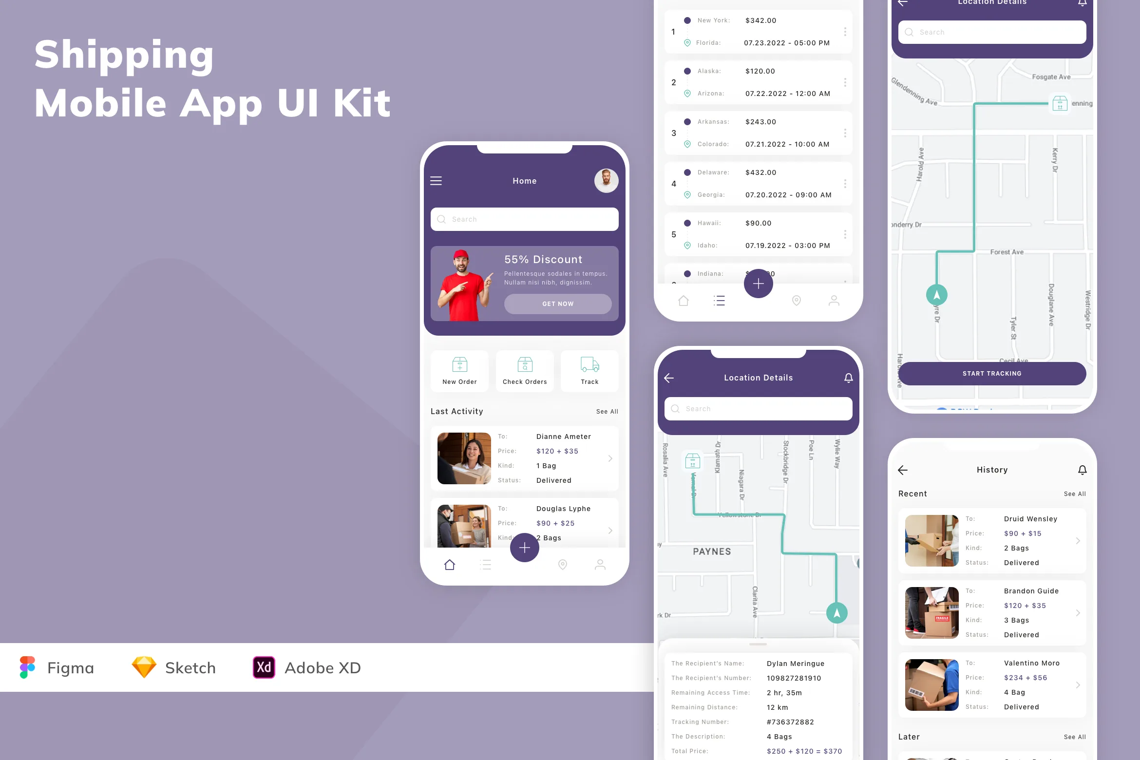 Shipping Mobile App UI Kit
