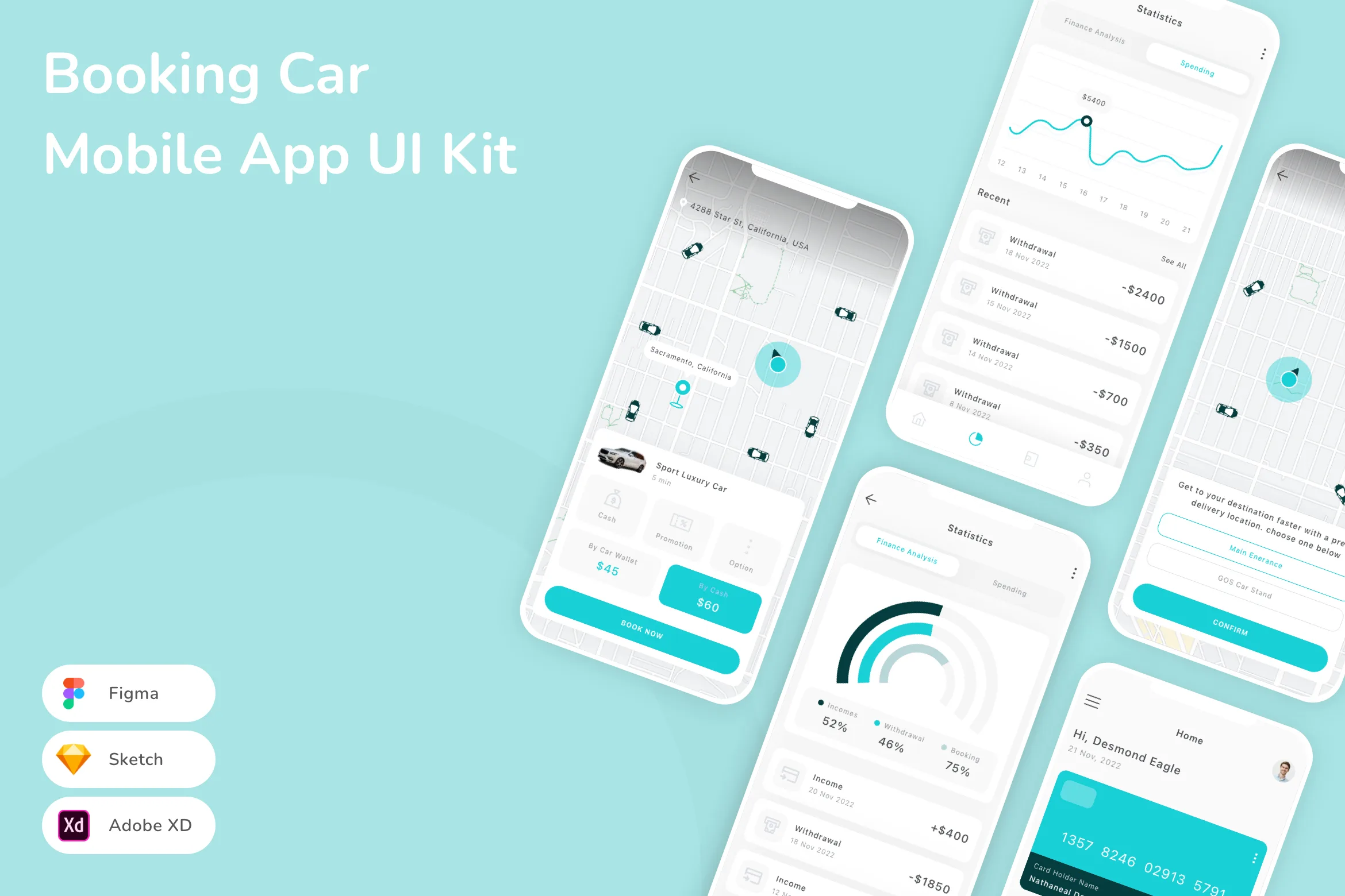 Booking Car Mobile App UI Kit