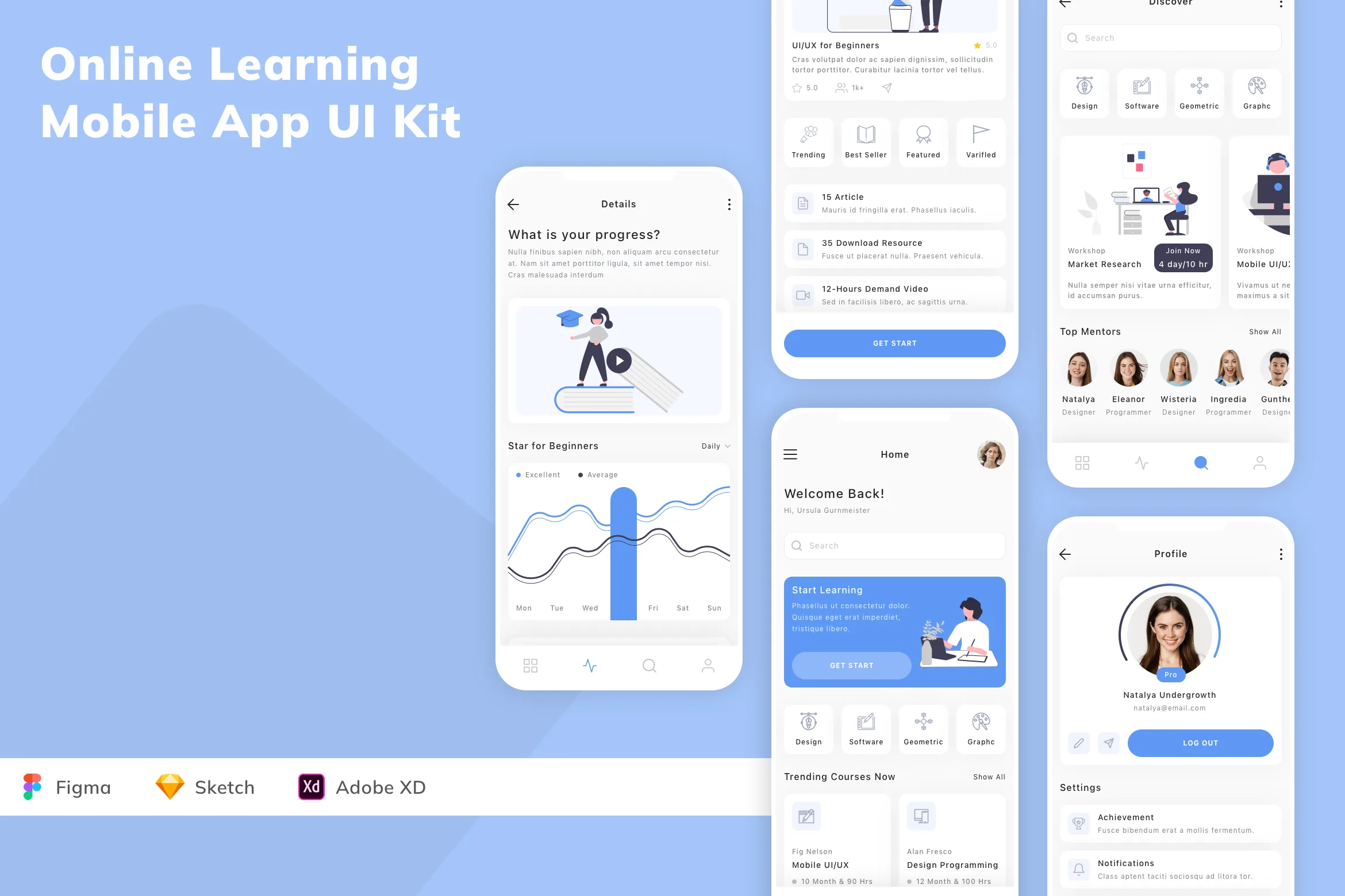 Online Learning Mobile App UI Kit