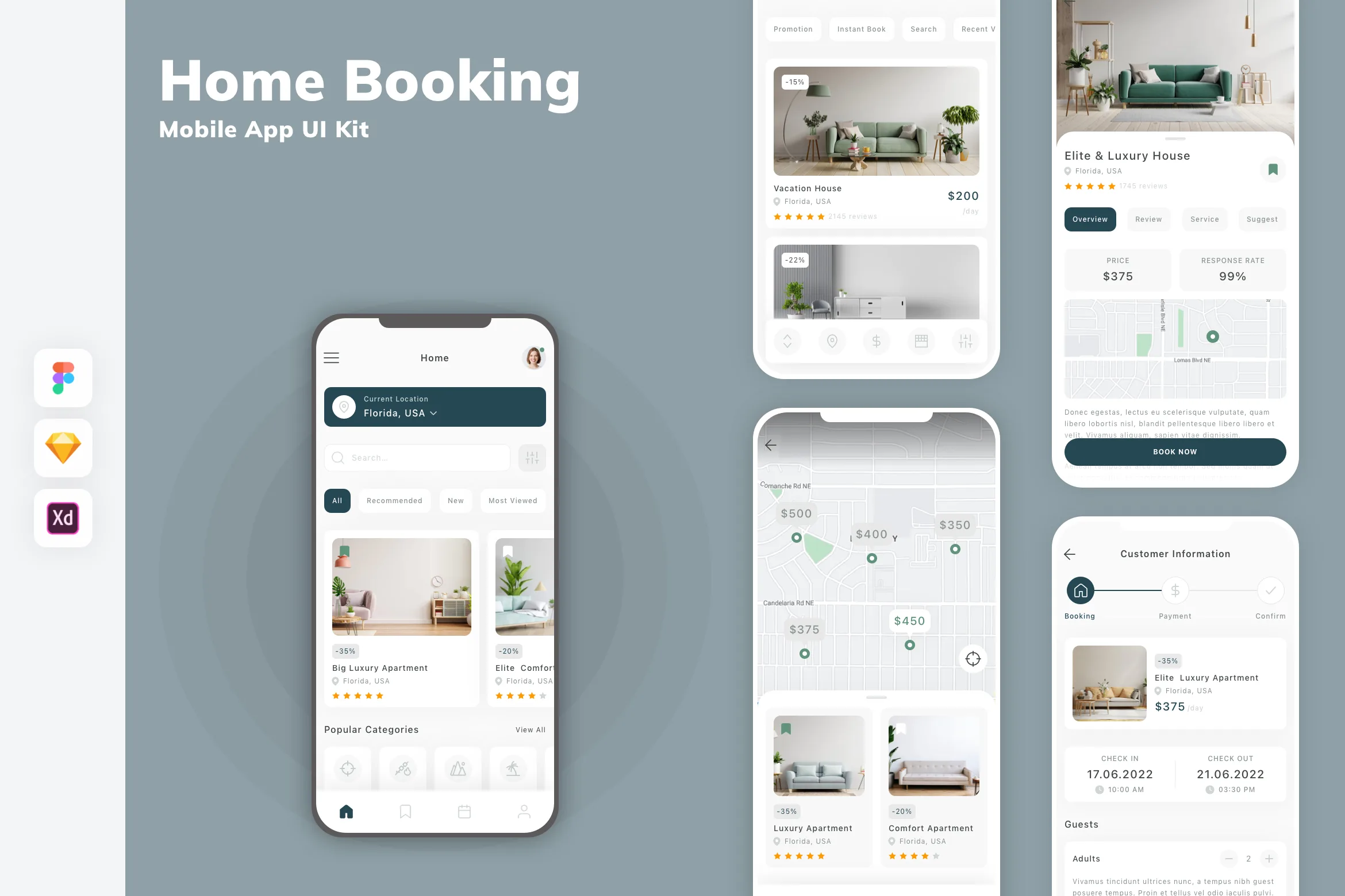 Home Booking Mobile App UI Kit