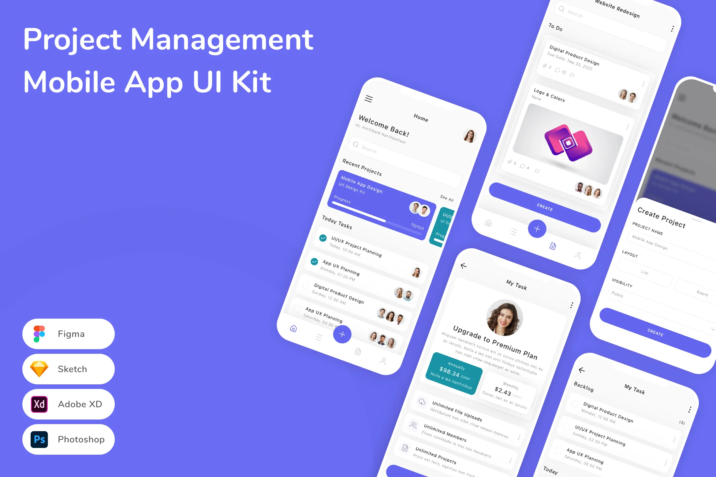 Project Management Mobile App UI Kit