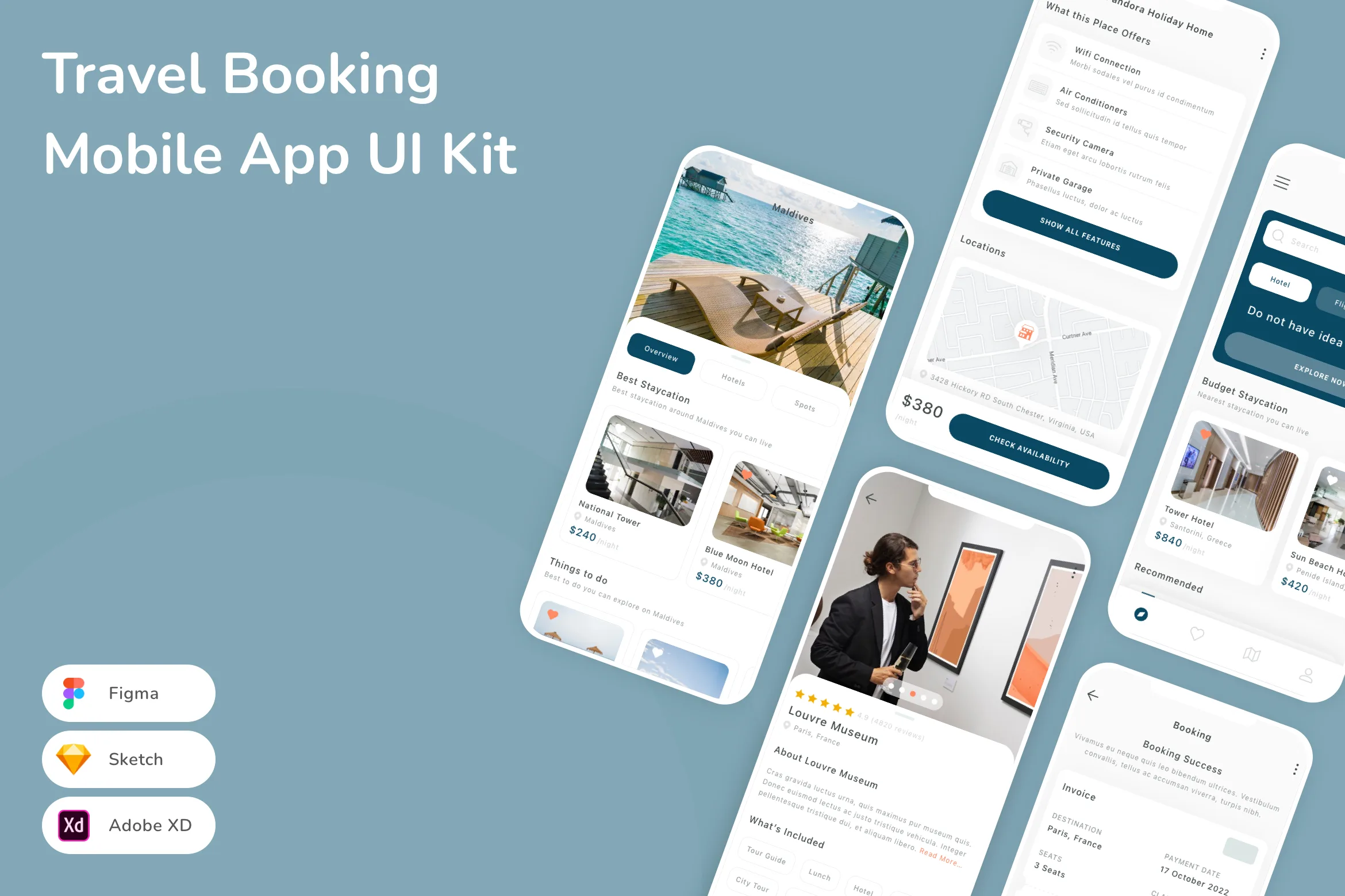 Travel Booking Mobile App UI Kit