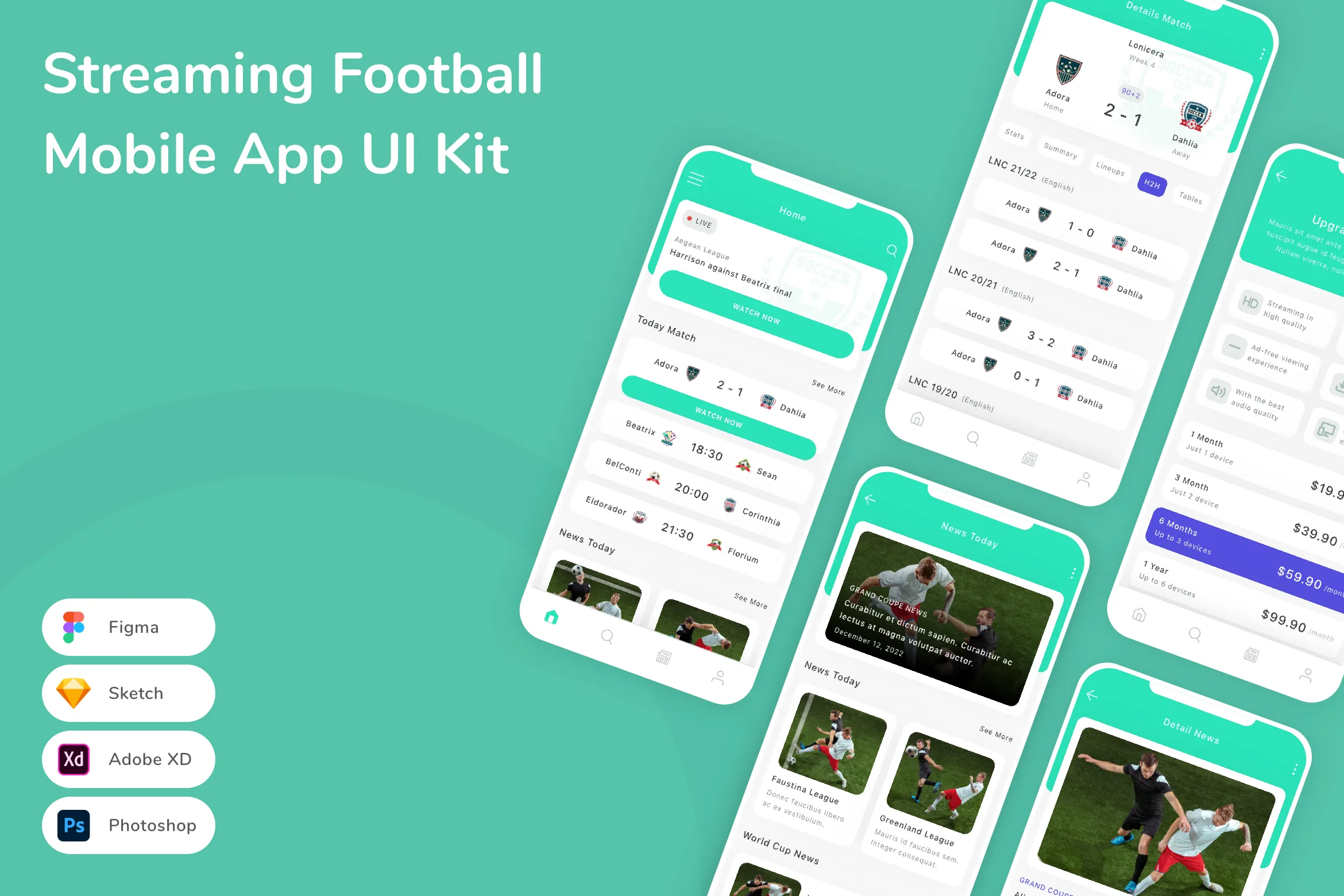 Streaming Football Mobile App UI Kit