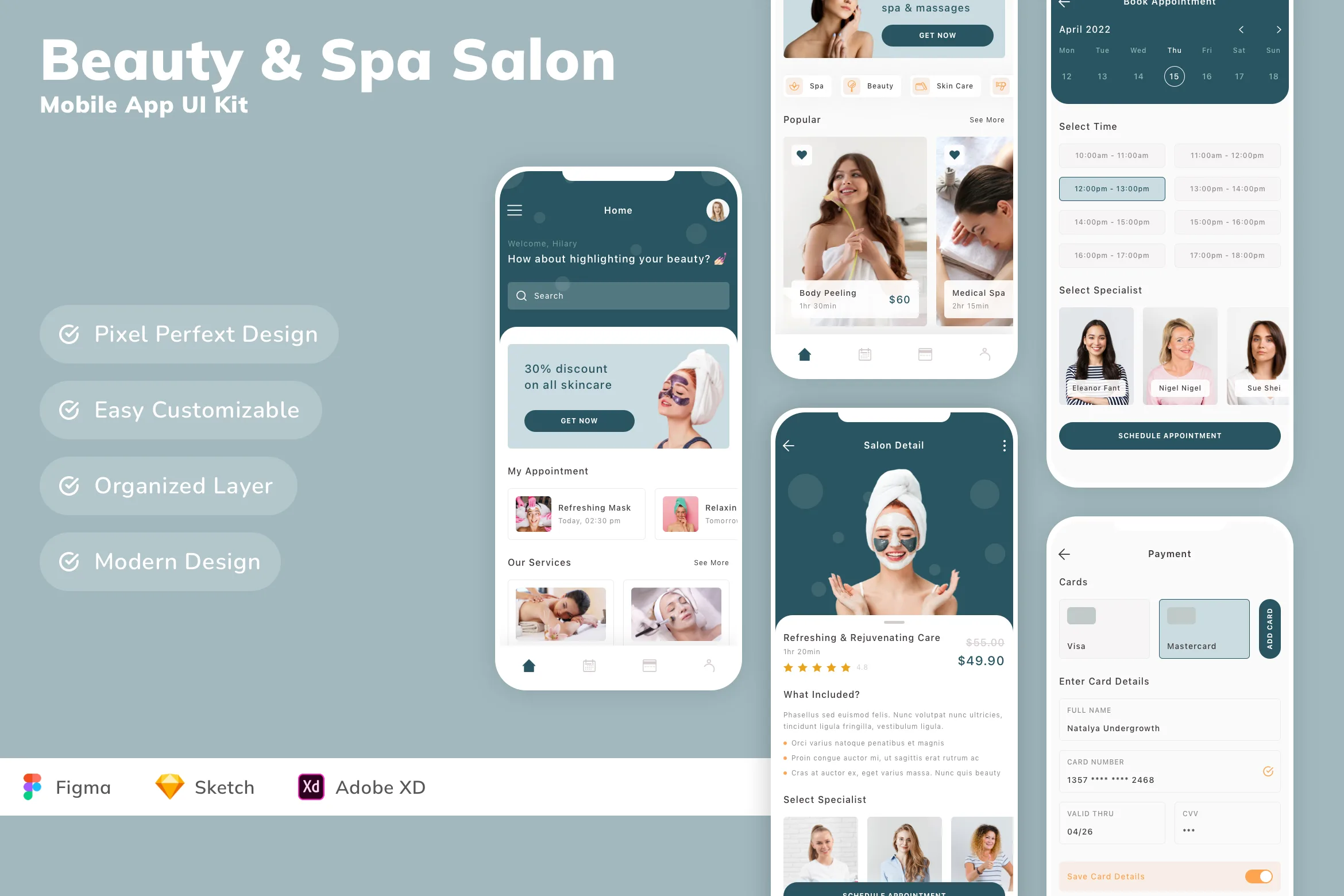 Beauty & Spa Salon Mobile App UI Kit