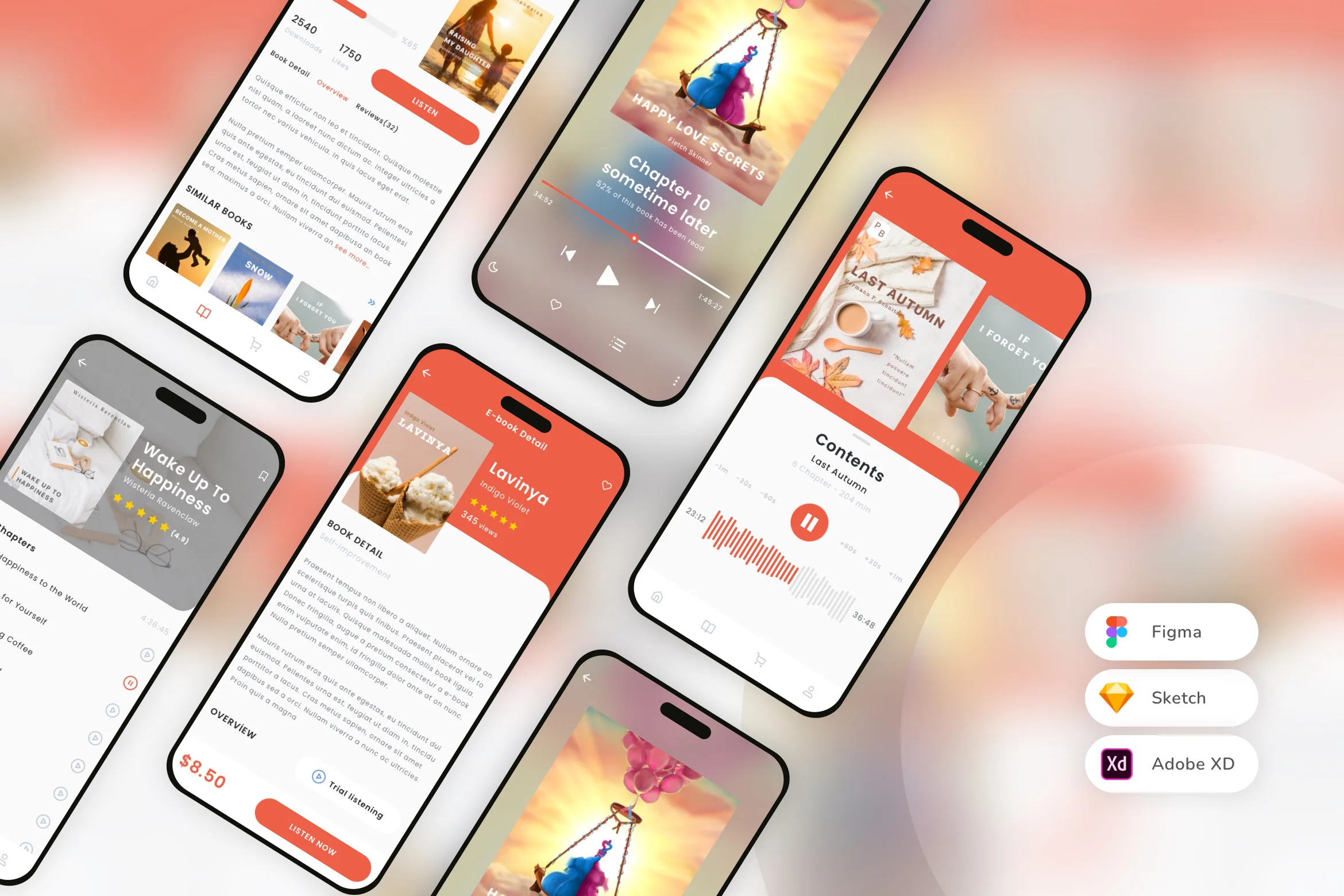 Audio Book Mobile App UI Kit