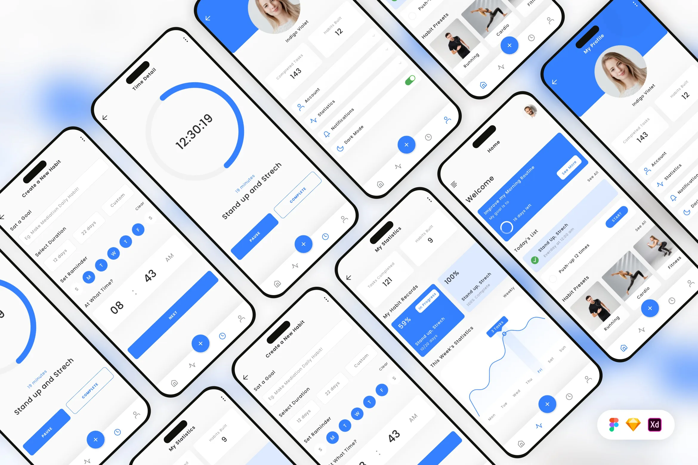 Habit & Routine Tracker Mobile App UI Kit