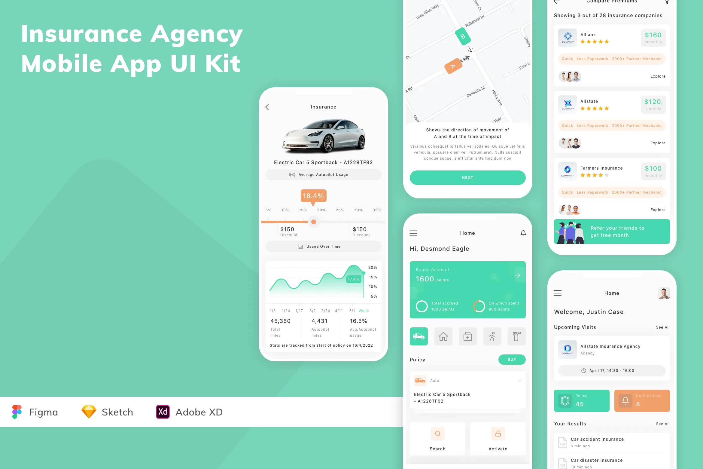 Insurance Agency Mobile App UI Kit