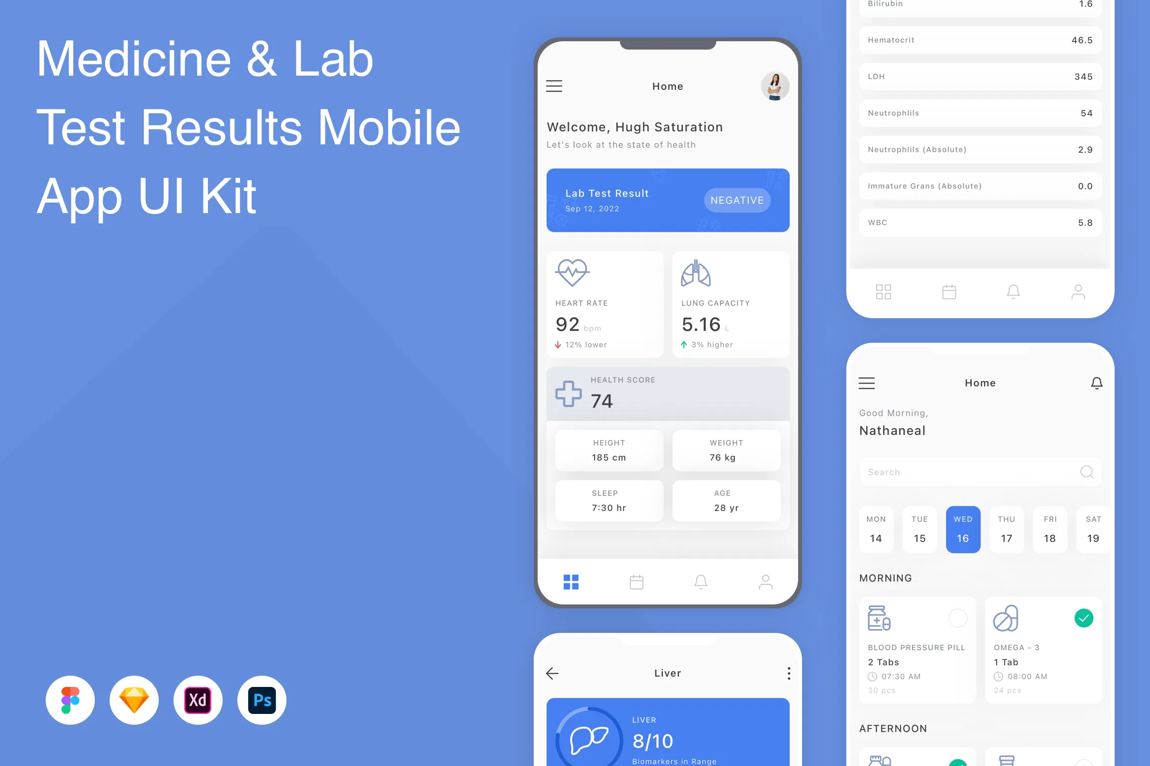 Medicine & Lab Test Results Mobile App UI Kit