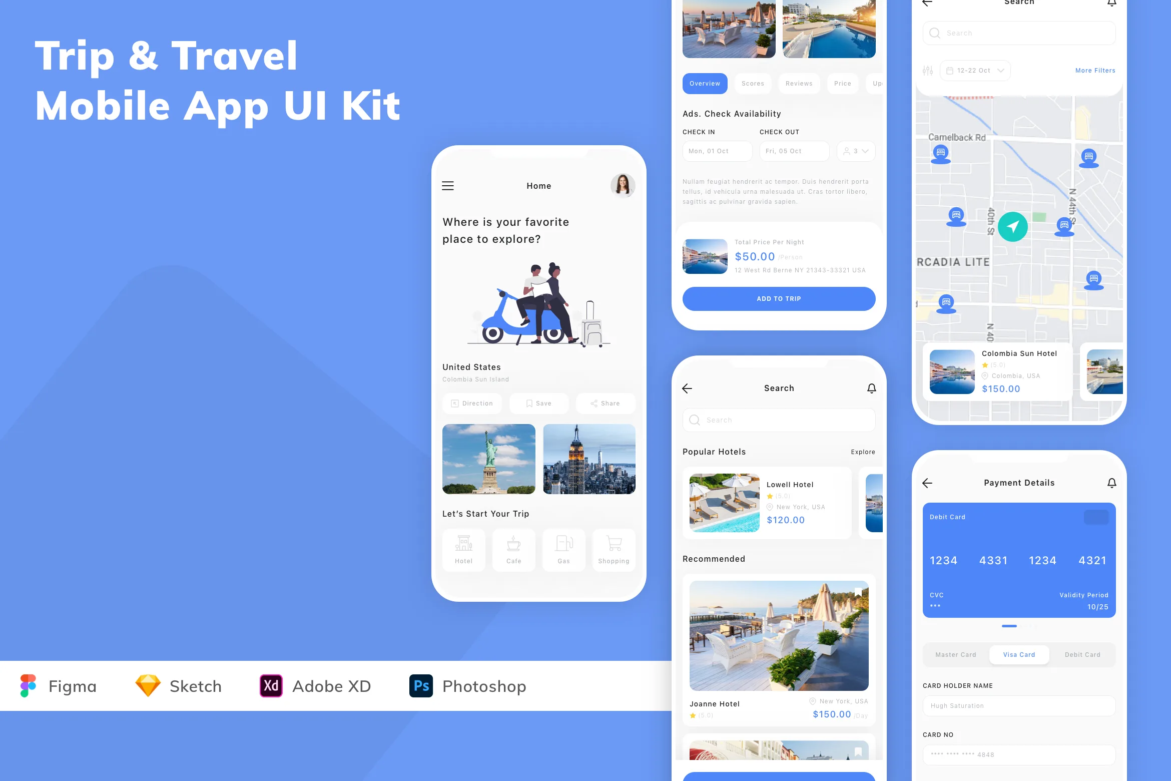 Trip & Travel Mobile App UI Kit