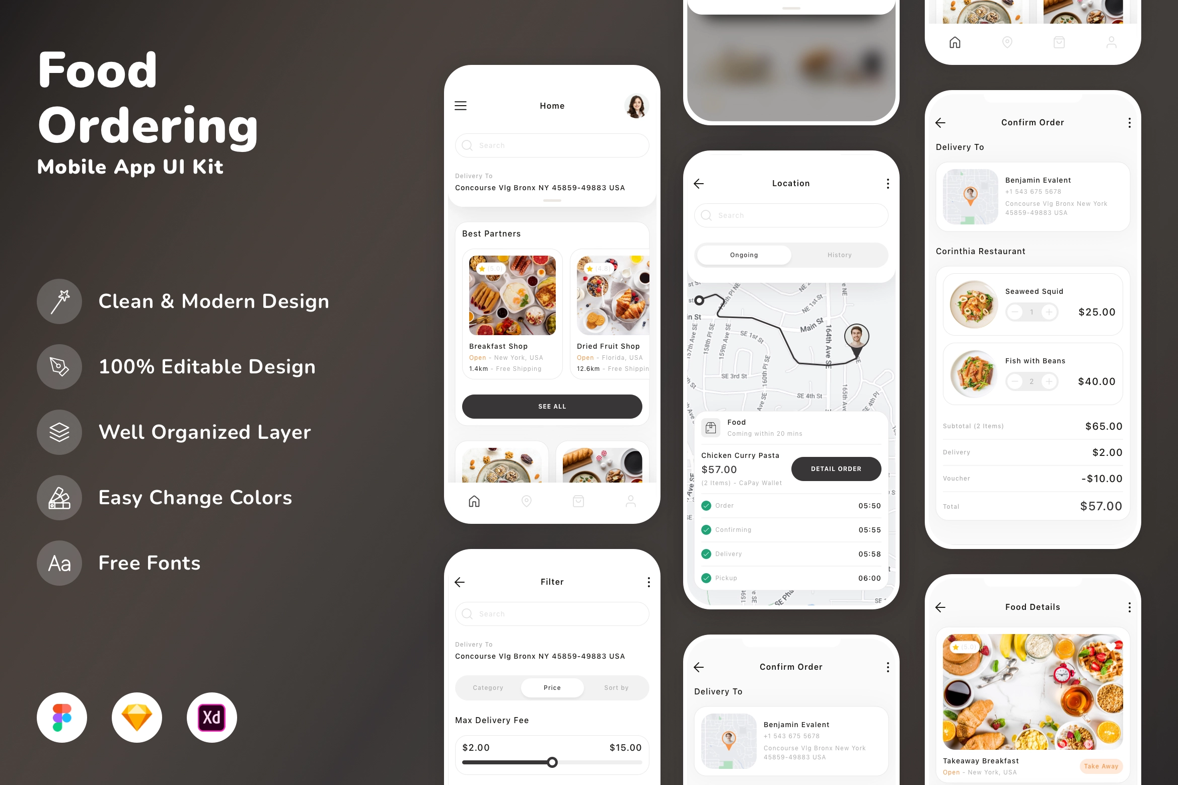Food Ordering Mobile App UI Kit