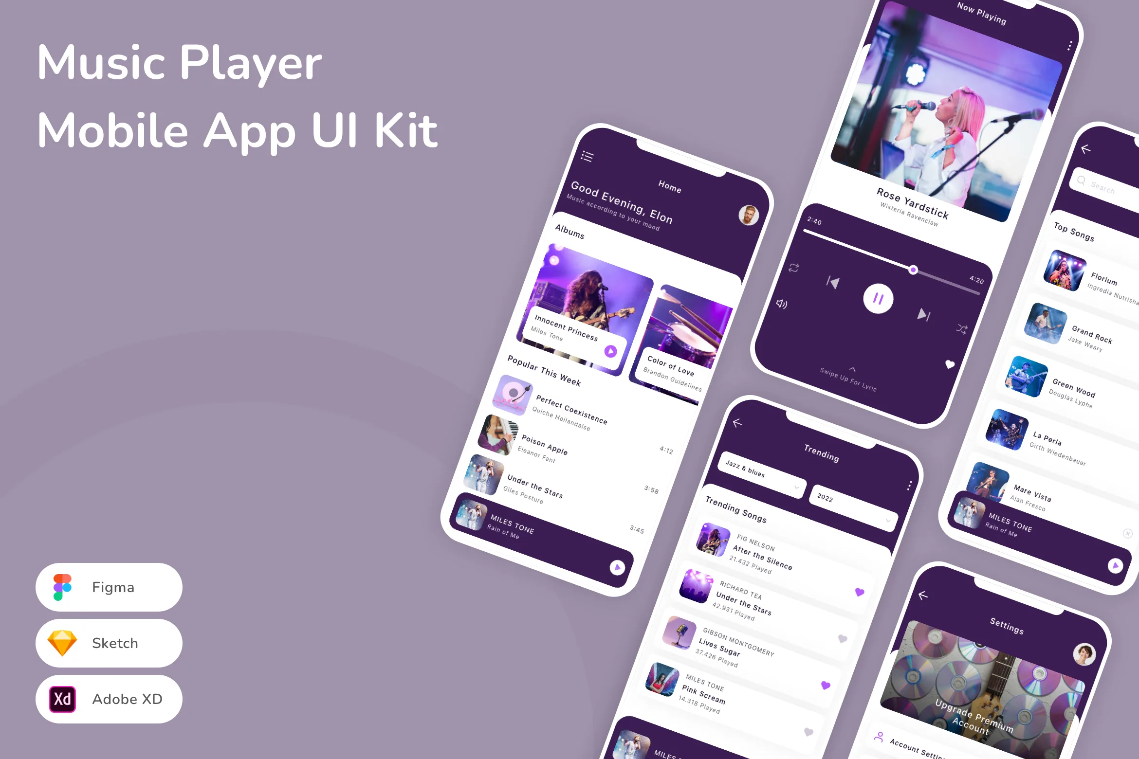 Music Player Mobile App UI Kit