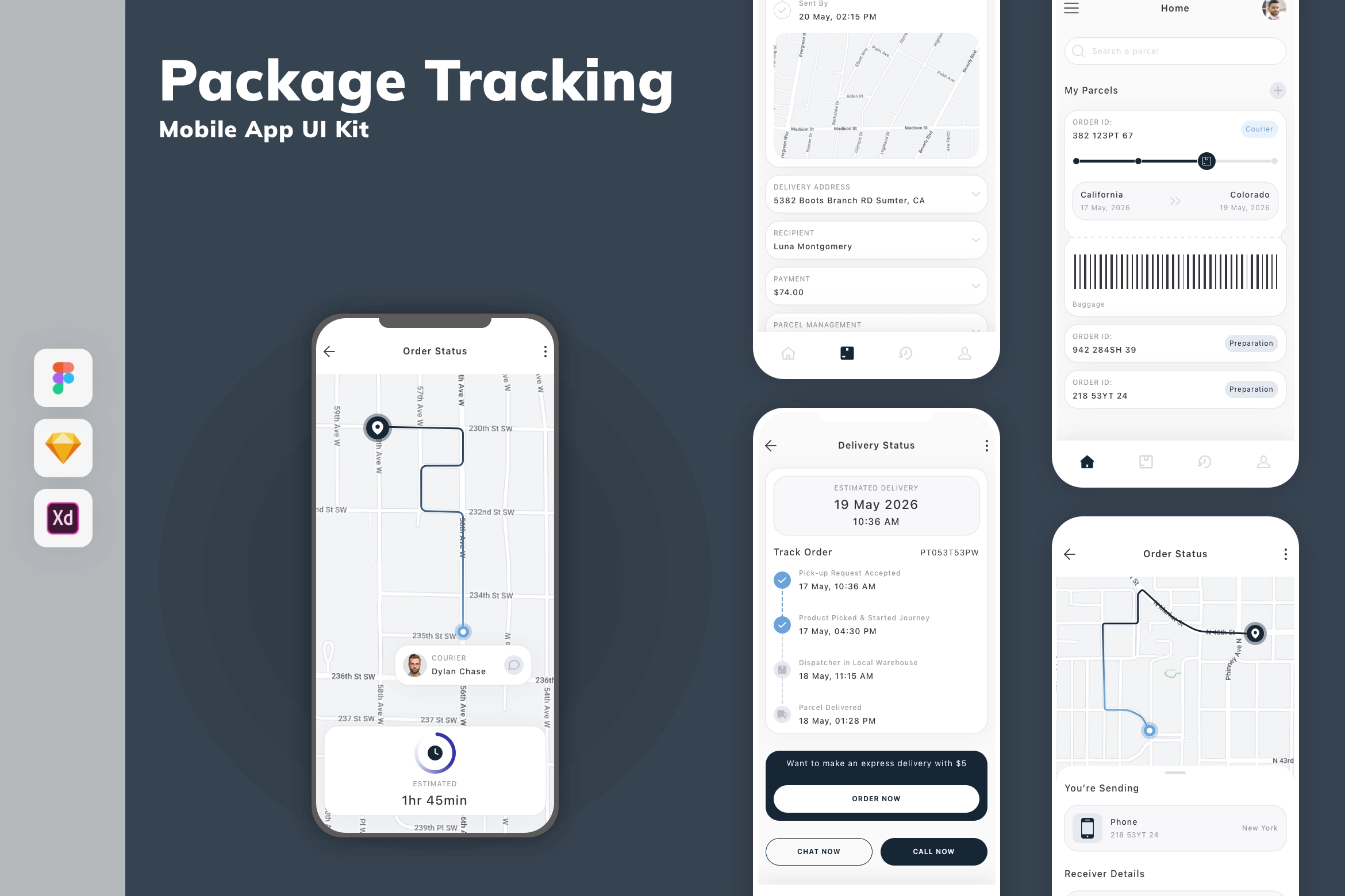 Package Tracking Mobile App UI Kit