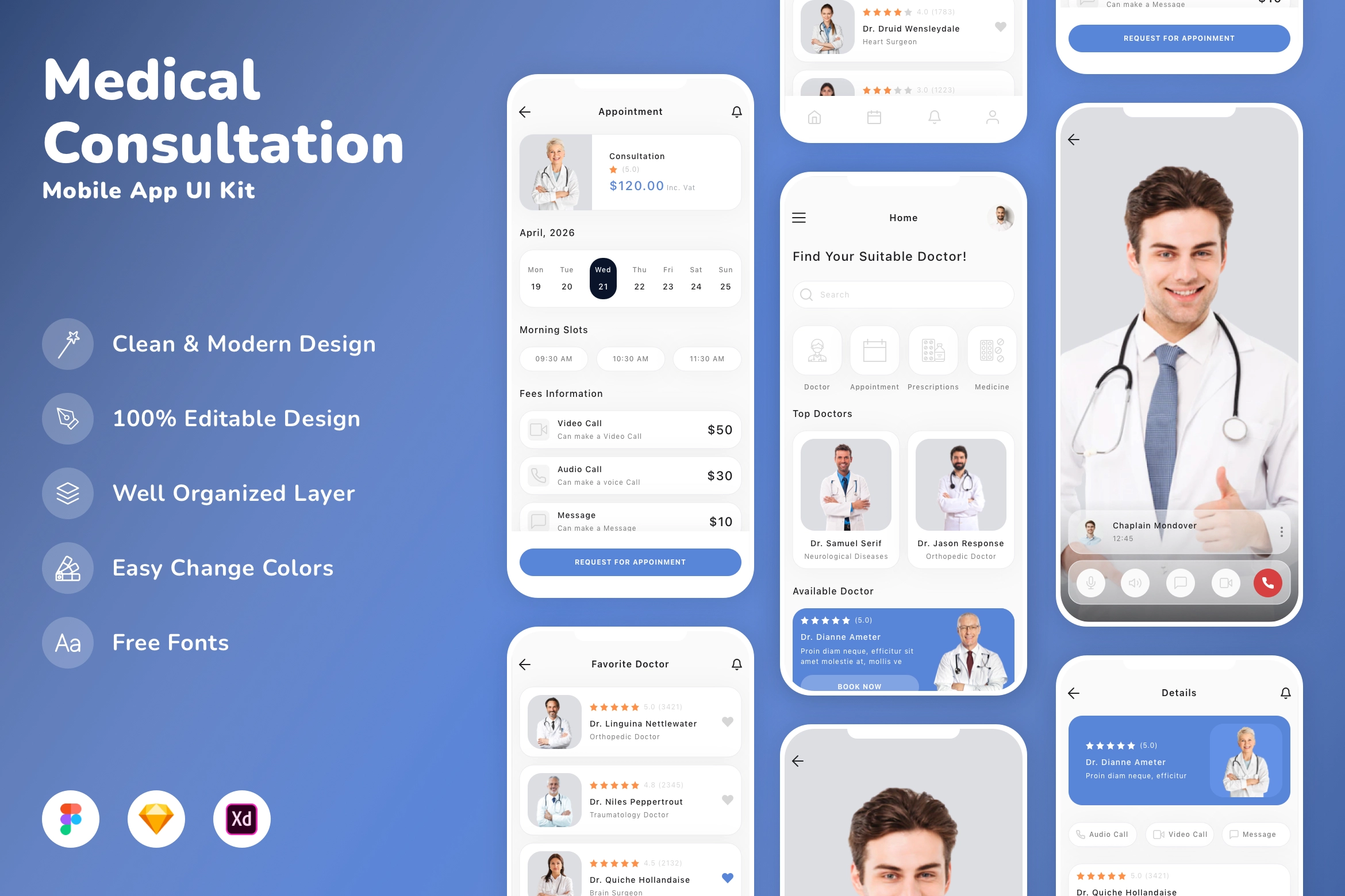 Medical Consultation Mobile App UI Kit
