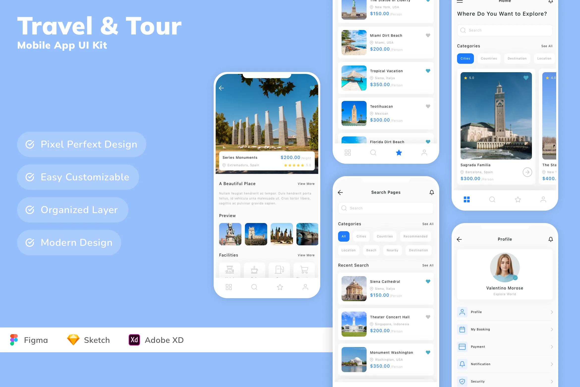Travel & Tour Mobile App UI Kit